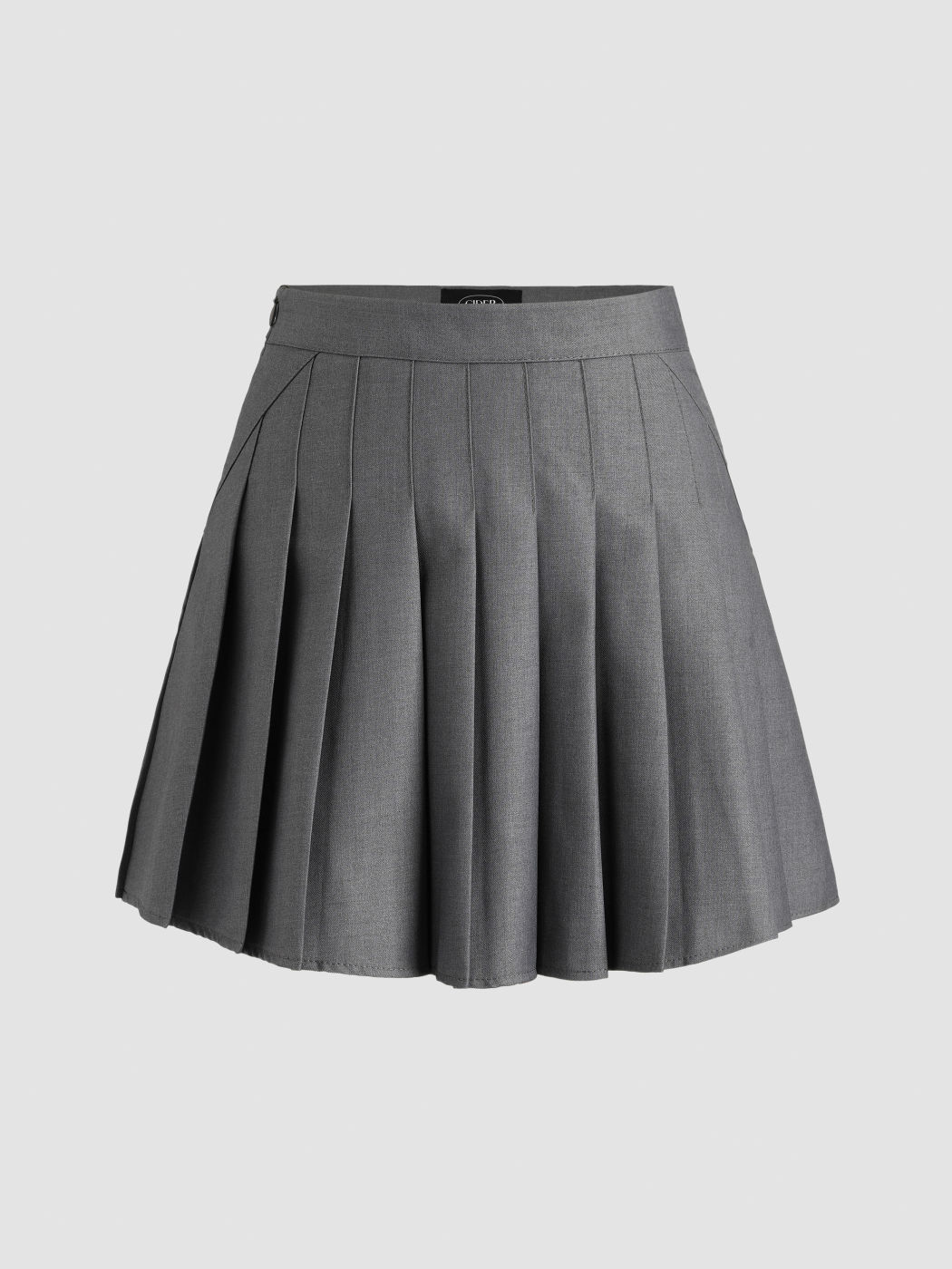 Falda plisada gris sólido