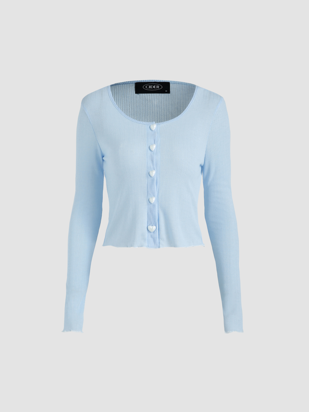 Solides Herz-Tanktop & Cardigan-Set