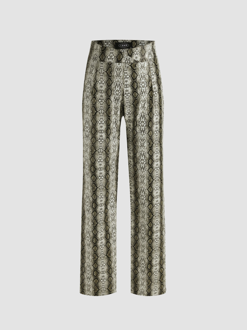 Snakeskin Print Wide Leg Trousers