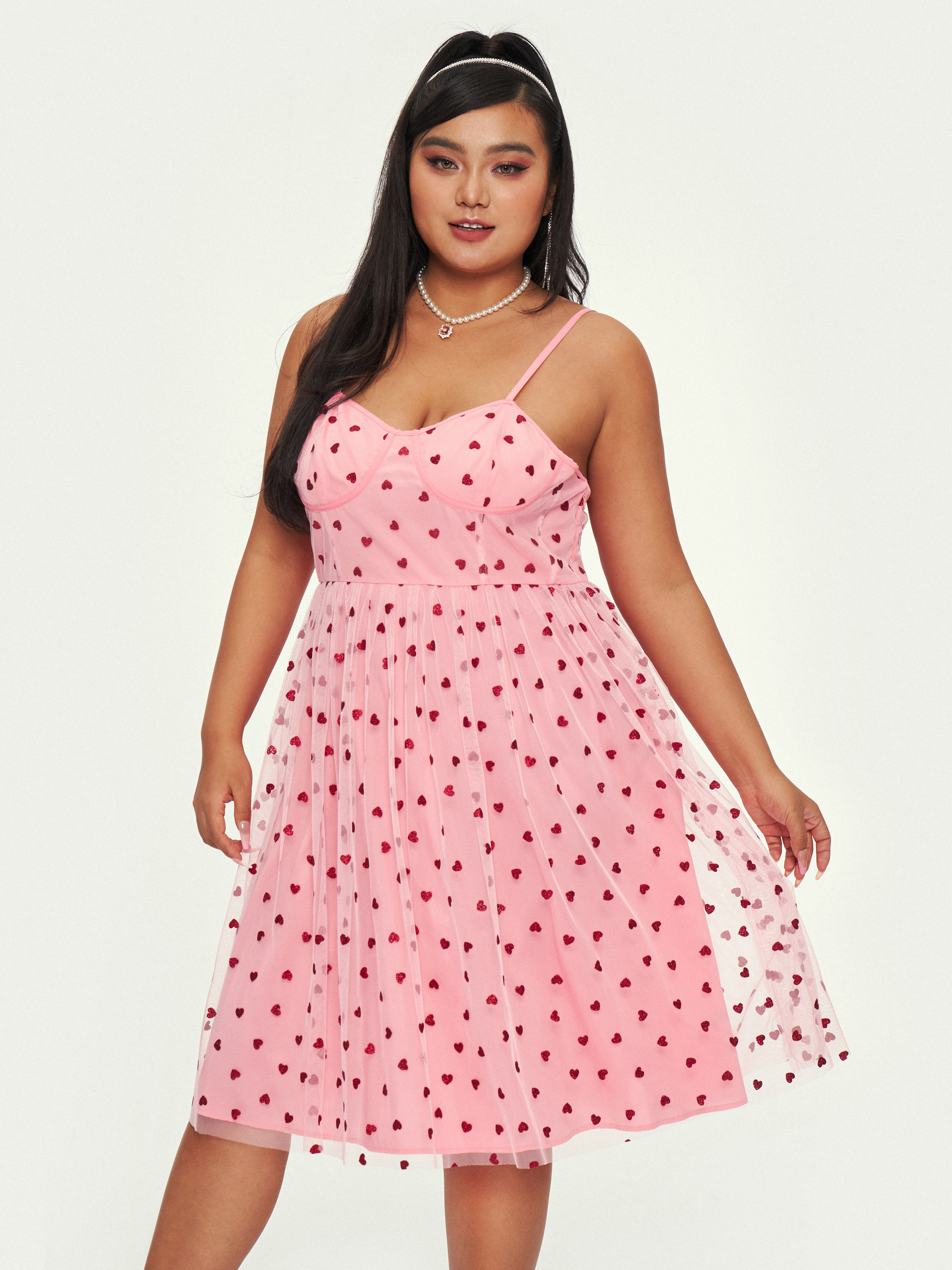 Heart Corset Cami Dress Curve & Plus - Cider