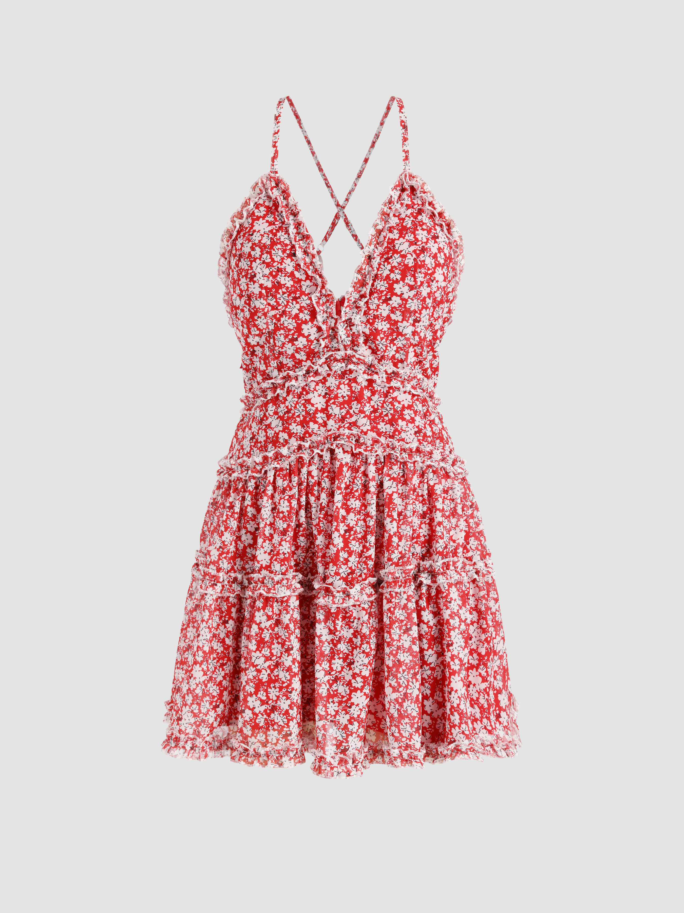 Ditsy Floral Ruffle Cami Dress - Cider