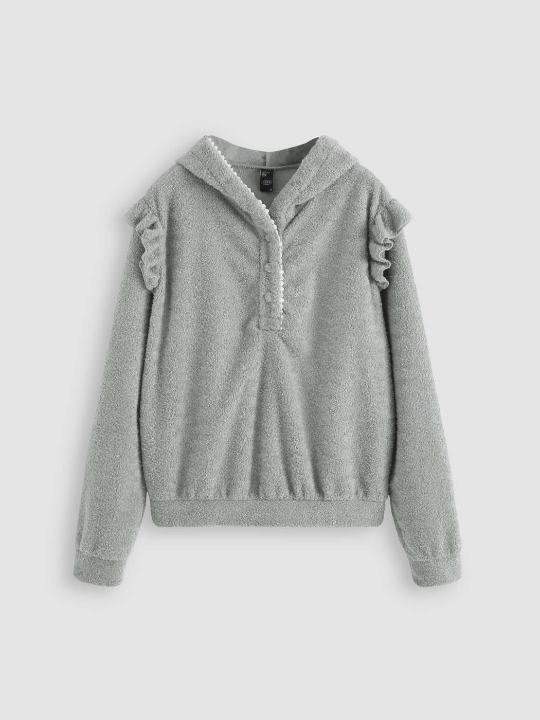 Casual Daily Ruffle O Neck Hoodies Casual Daily Ruffle O Neck Hoodies