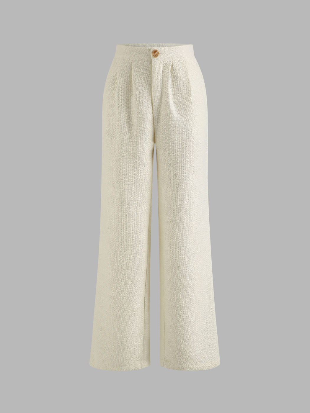 Tweed-Hose mit weitem Bein