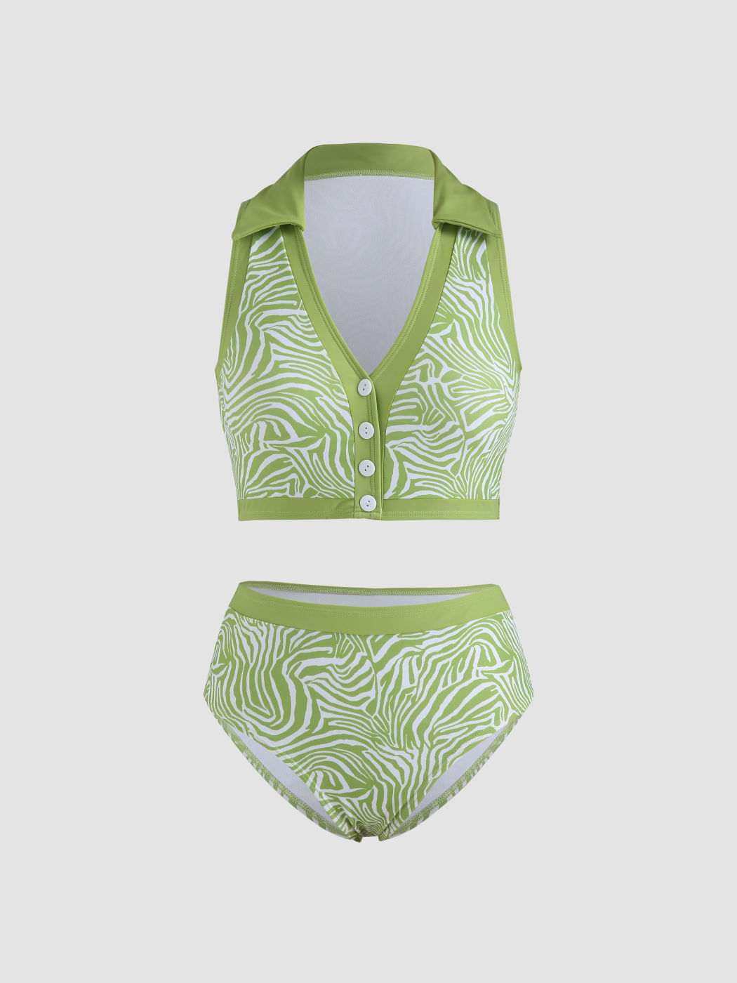 Sage Swirl Neckholder-Bikini-Set
