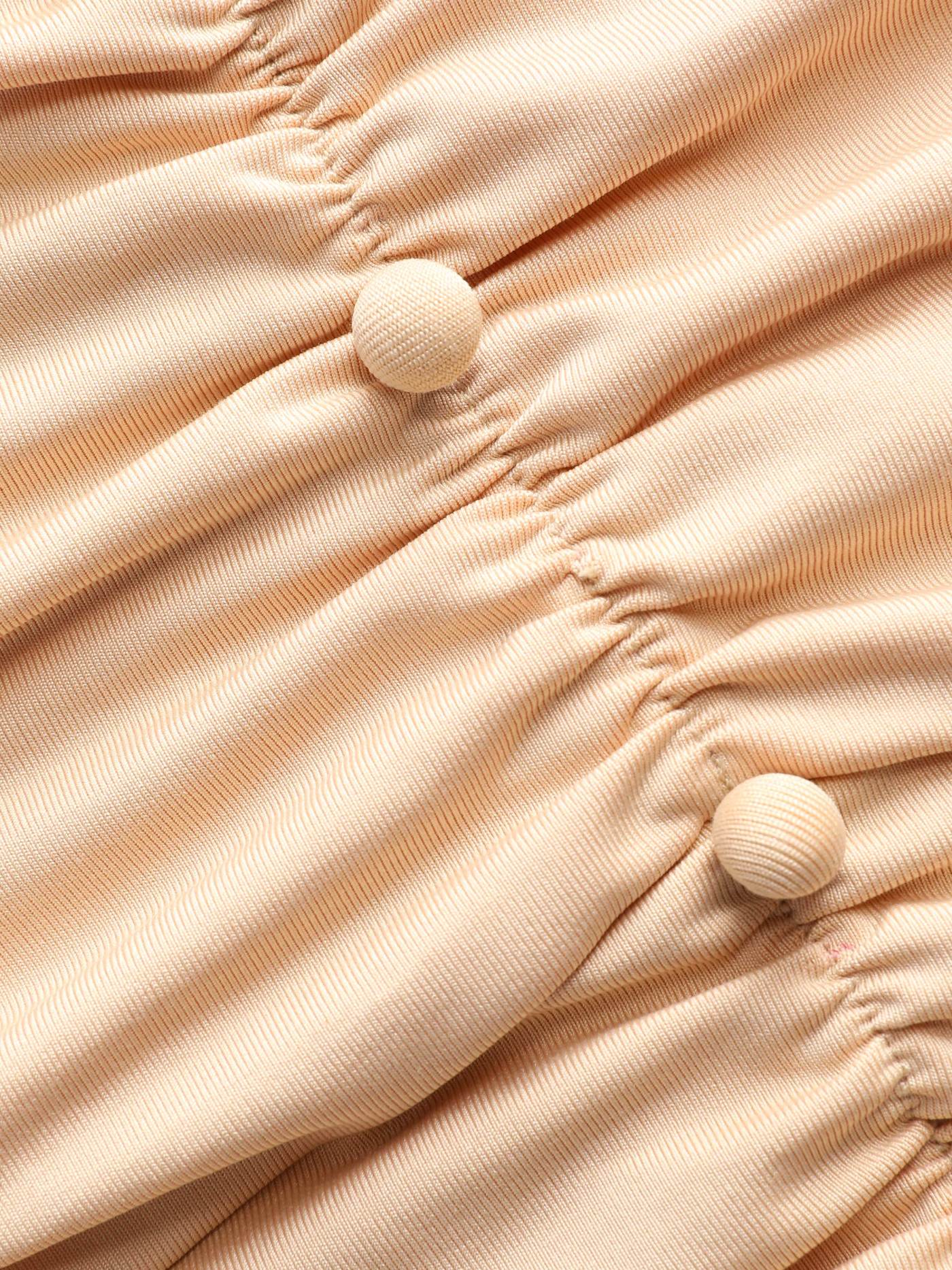 Solid Button-Up Ruched Crop Top