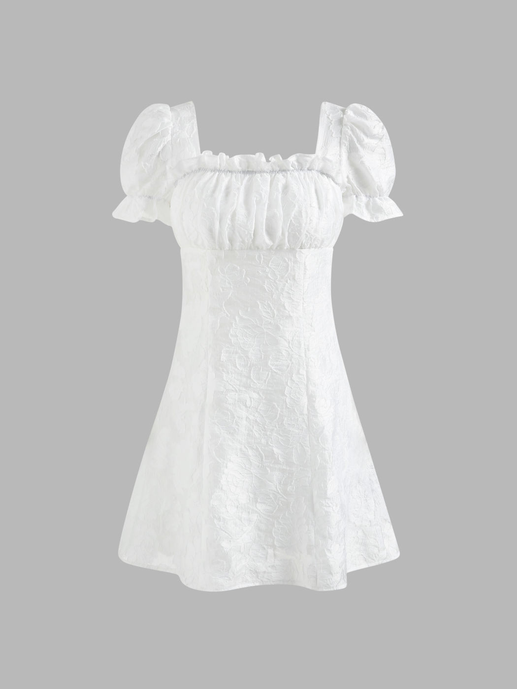 Solid Floral Lace Mini Dress