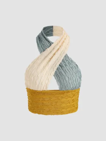 Farbe Patchy Neckholder-Tanktop