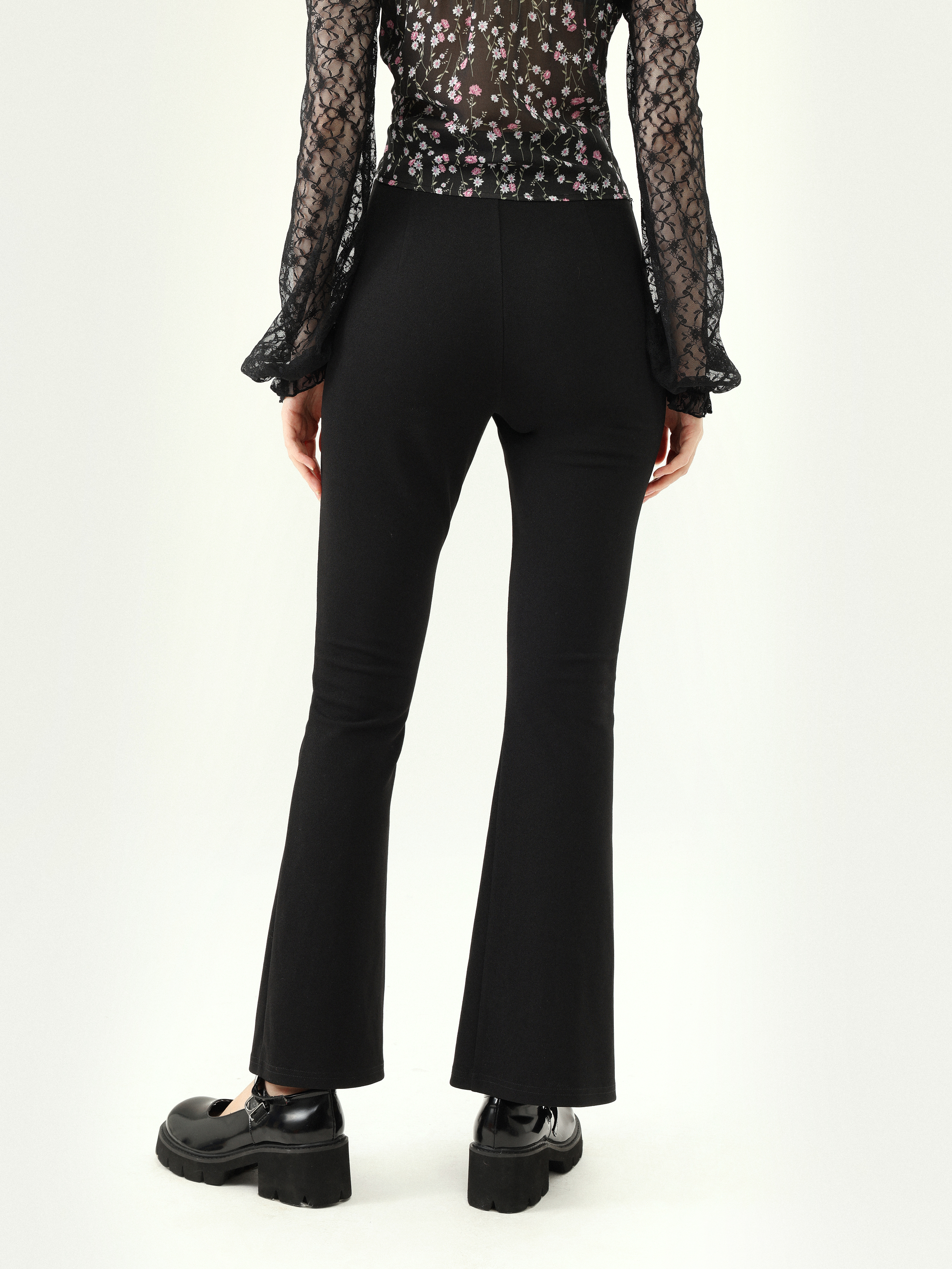 Lace Mid Rise Legging Trousers - Cider