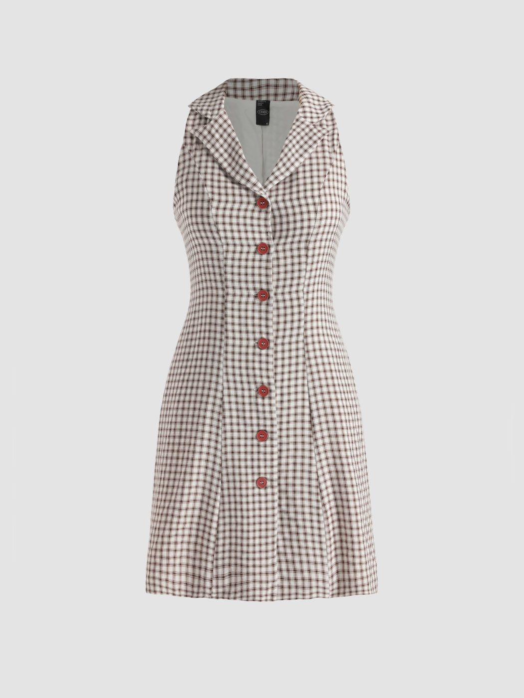Kariertes Minikleid mit Kragen