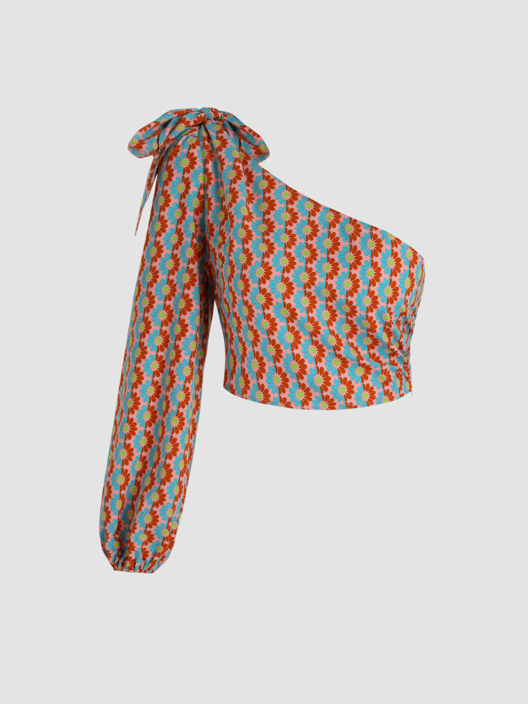 One-Shoulder-Oberteil mit Blumendruck