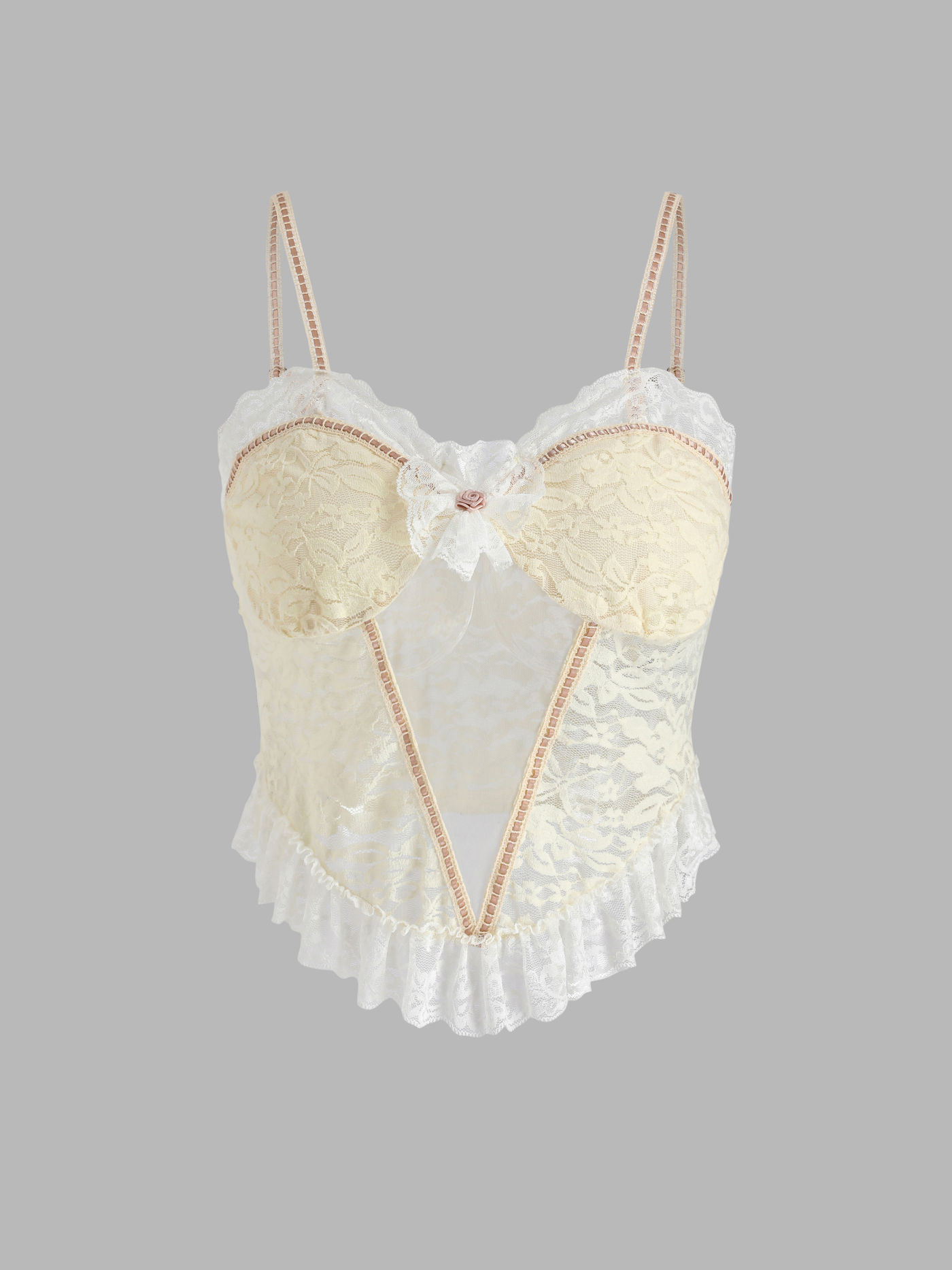 Mesh Floral Lace Tank Top