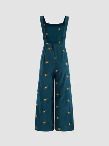 Ditsy Floral Corduroy Jumpsuit