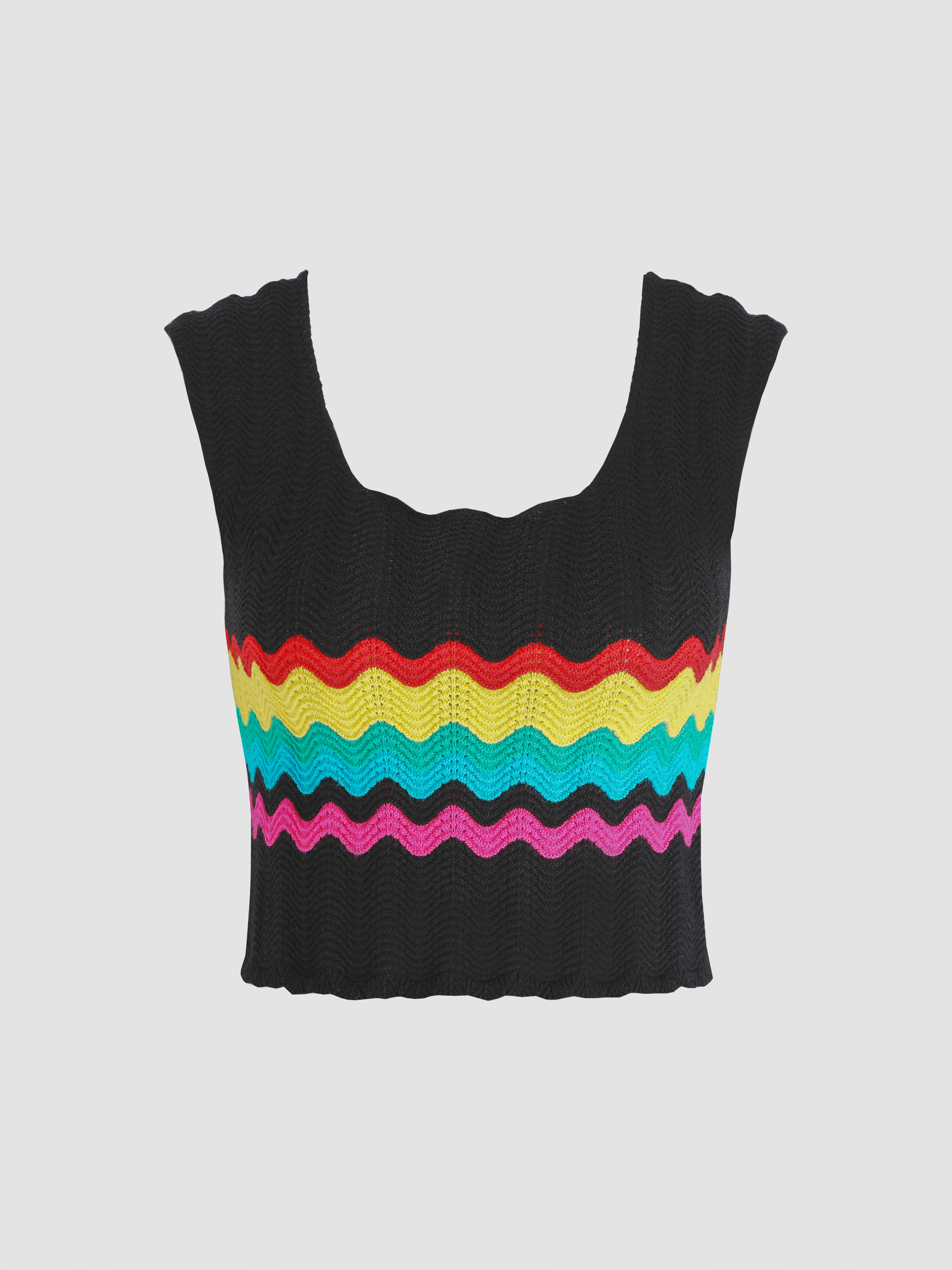 Rainbow Wave Knit Vest - Cider