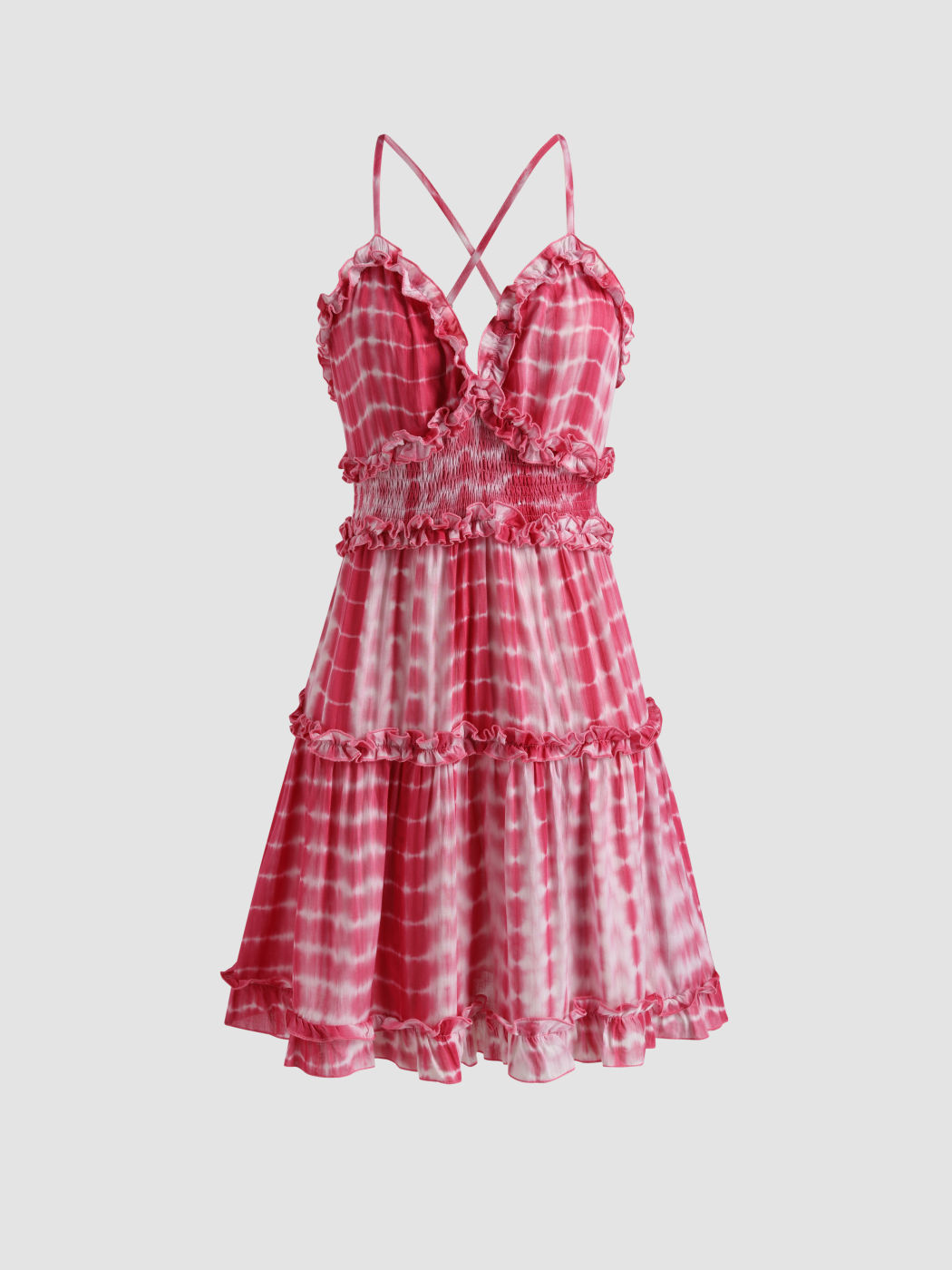 Material Tie Dye Babydoll Mini Dress For Occasion