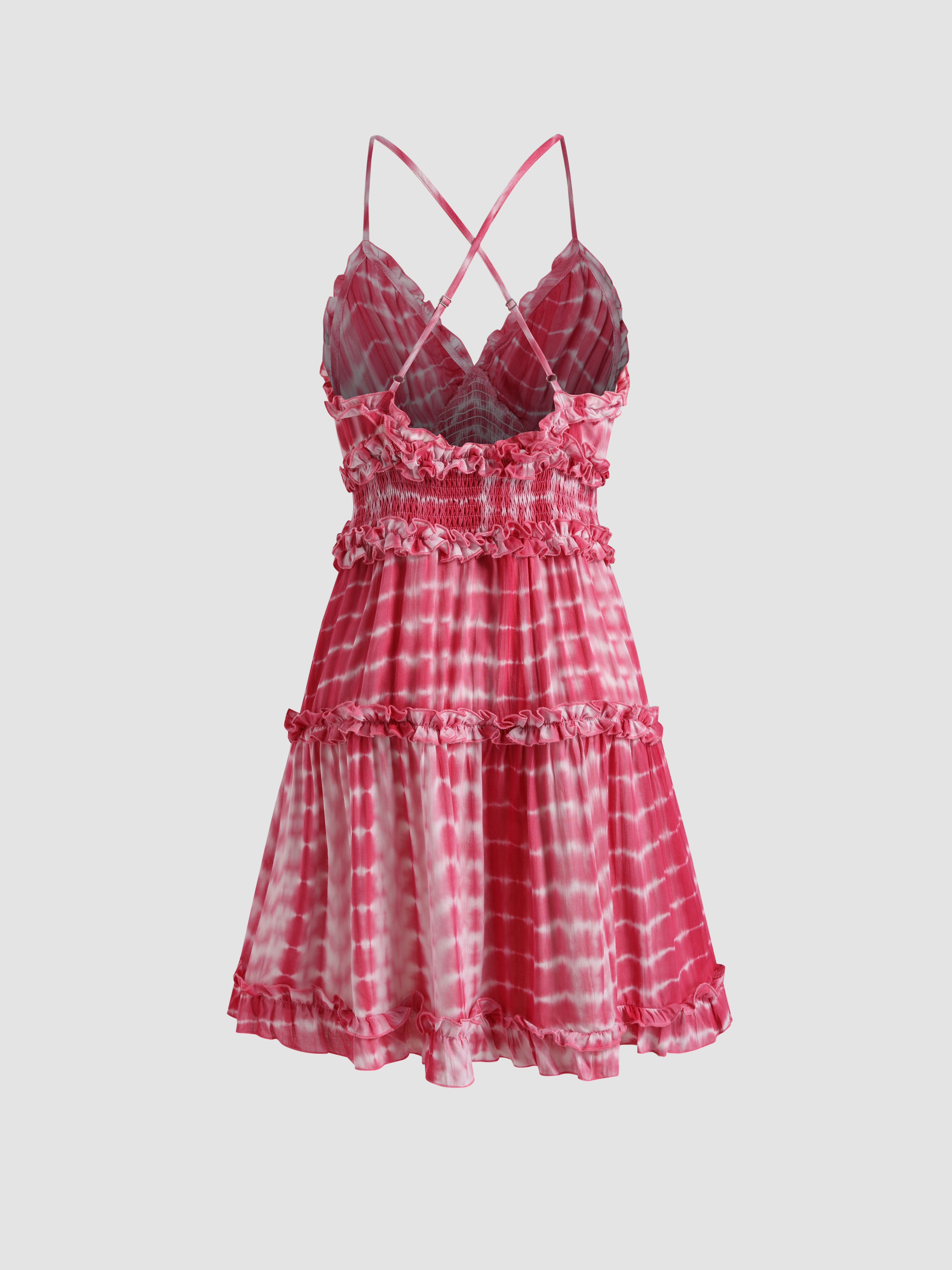 Material Tie Dye Babydoll Mini Dress For Occasion