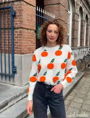  Suéter Naranja con Patrón