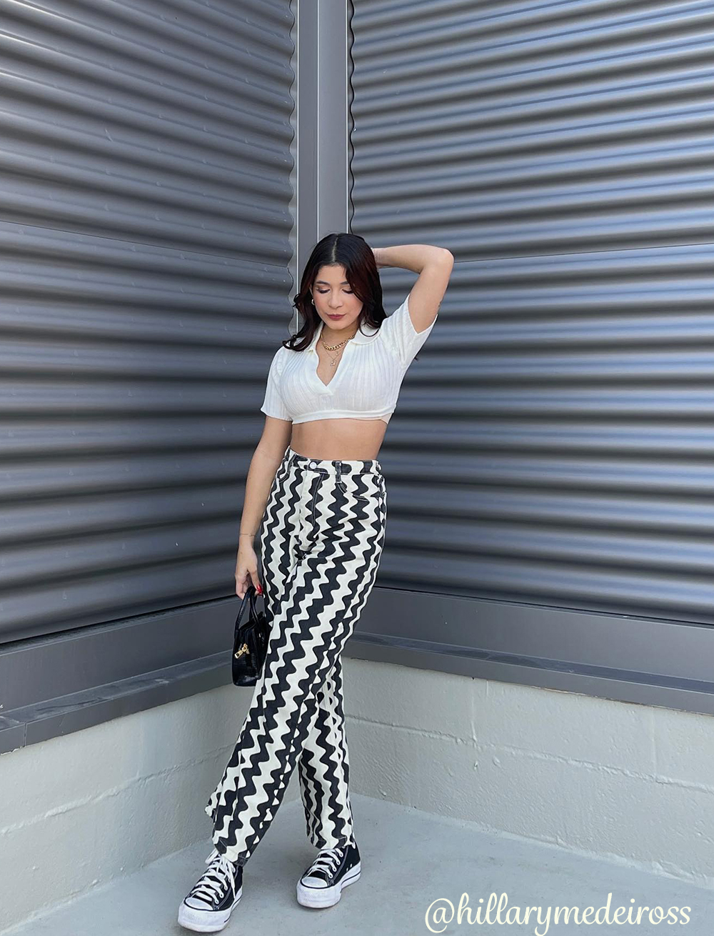 Wavy Retro Straight Leg Trousers - Cider