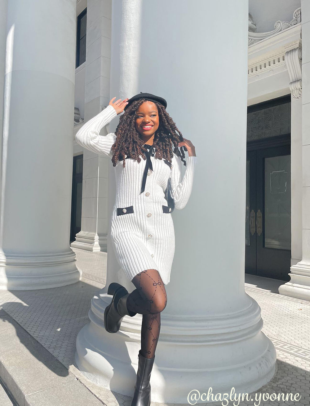 Pearl Knitted Long Sleeve Bodycon Dress