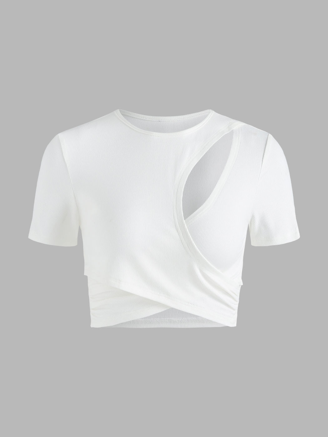 Solids Crop-T-Shirt mit Cut-Out