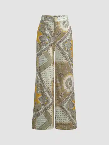 Pantaloni a gamba larga Boho Paisley
