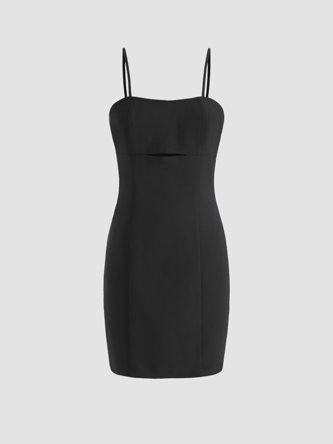 Solid Hollow-Out Mini Dress