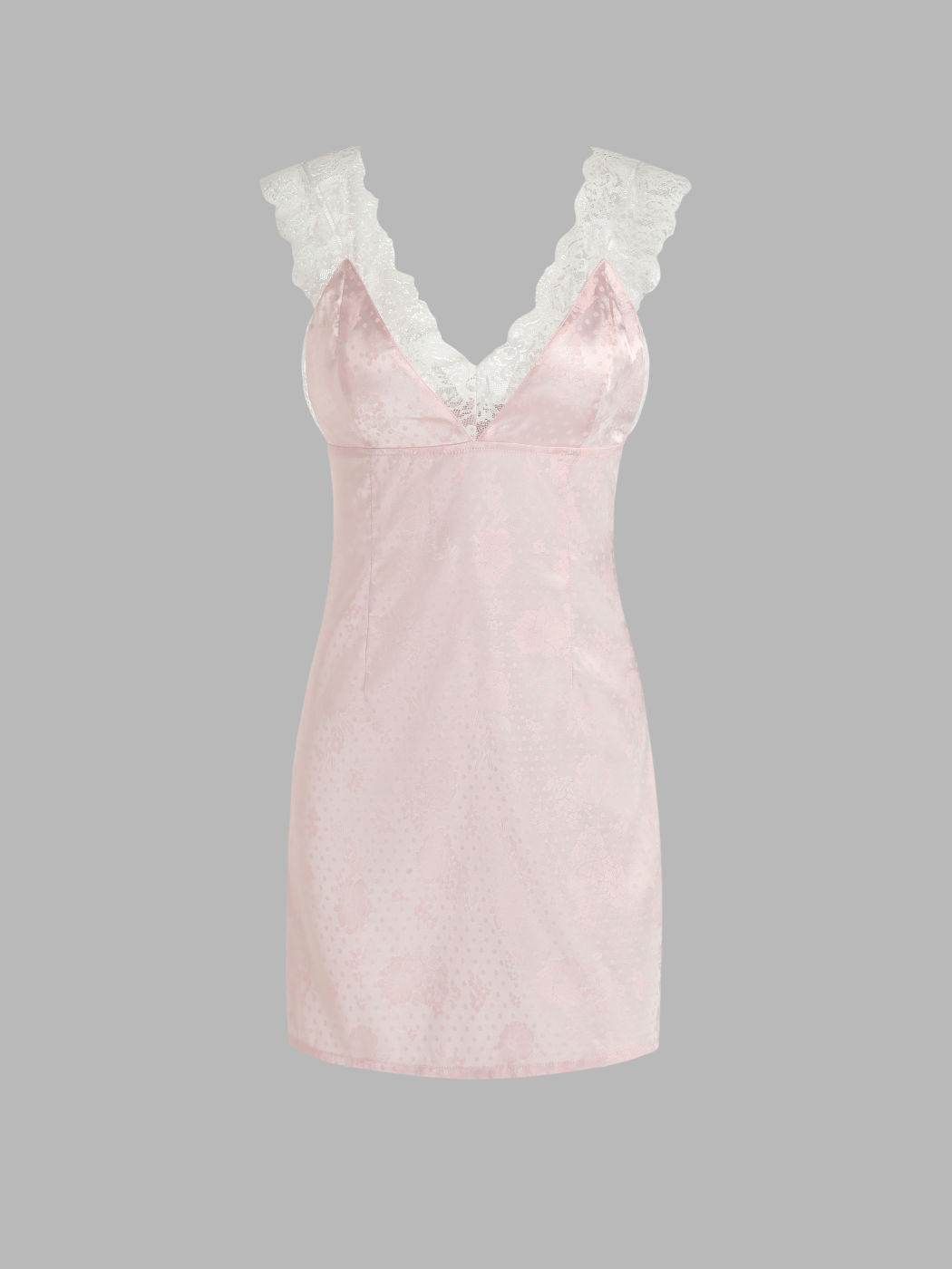 Satin-Minikleid mit floraler Spitze