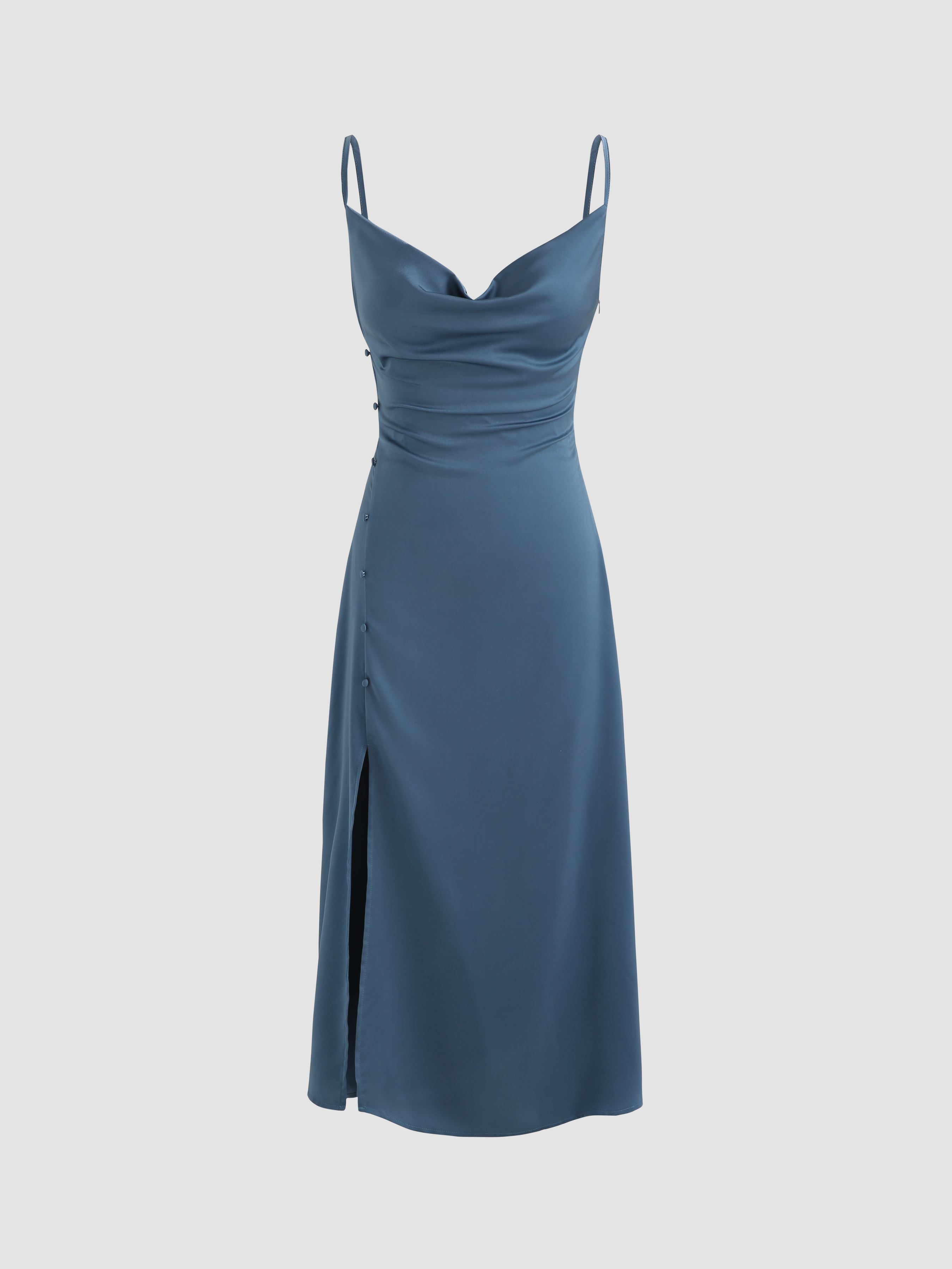 Gorgeous Blue Dress - Surplice Gown - Satin Maxi Dress - Lulus