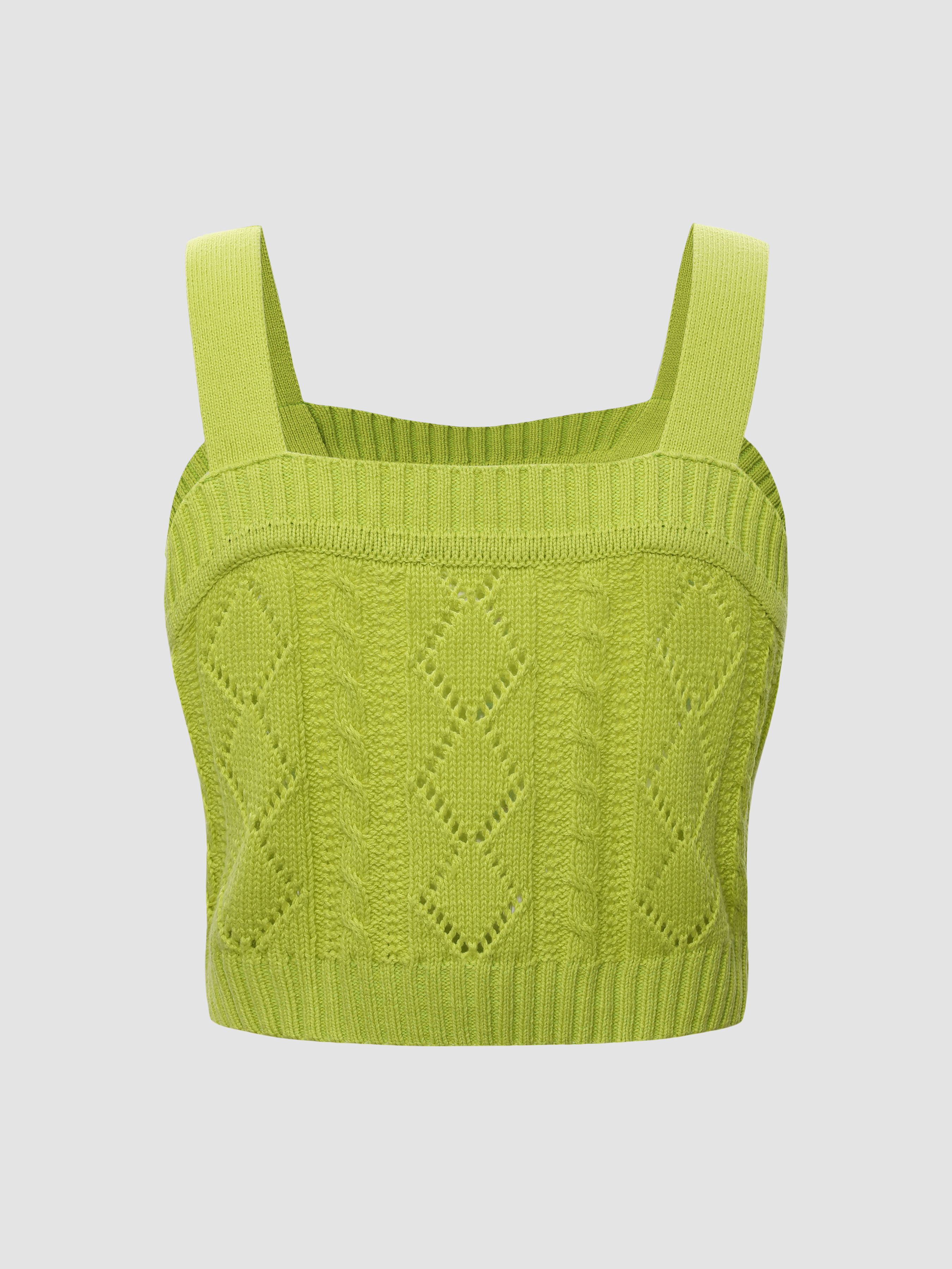 Flower Embroidery Knit Tank Top