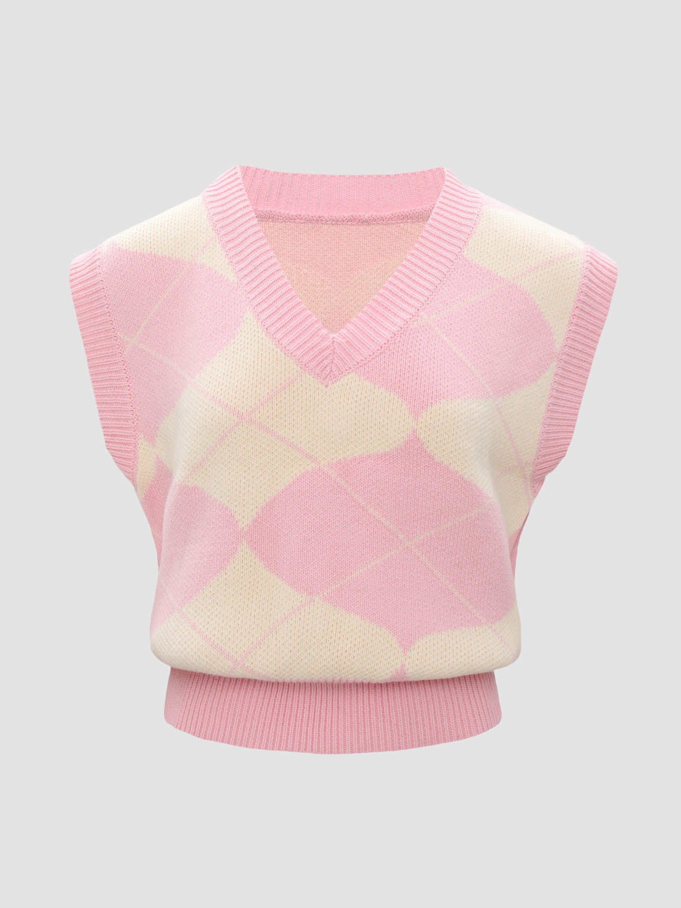 Pink Check Sweater Vest