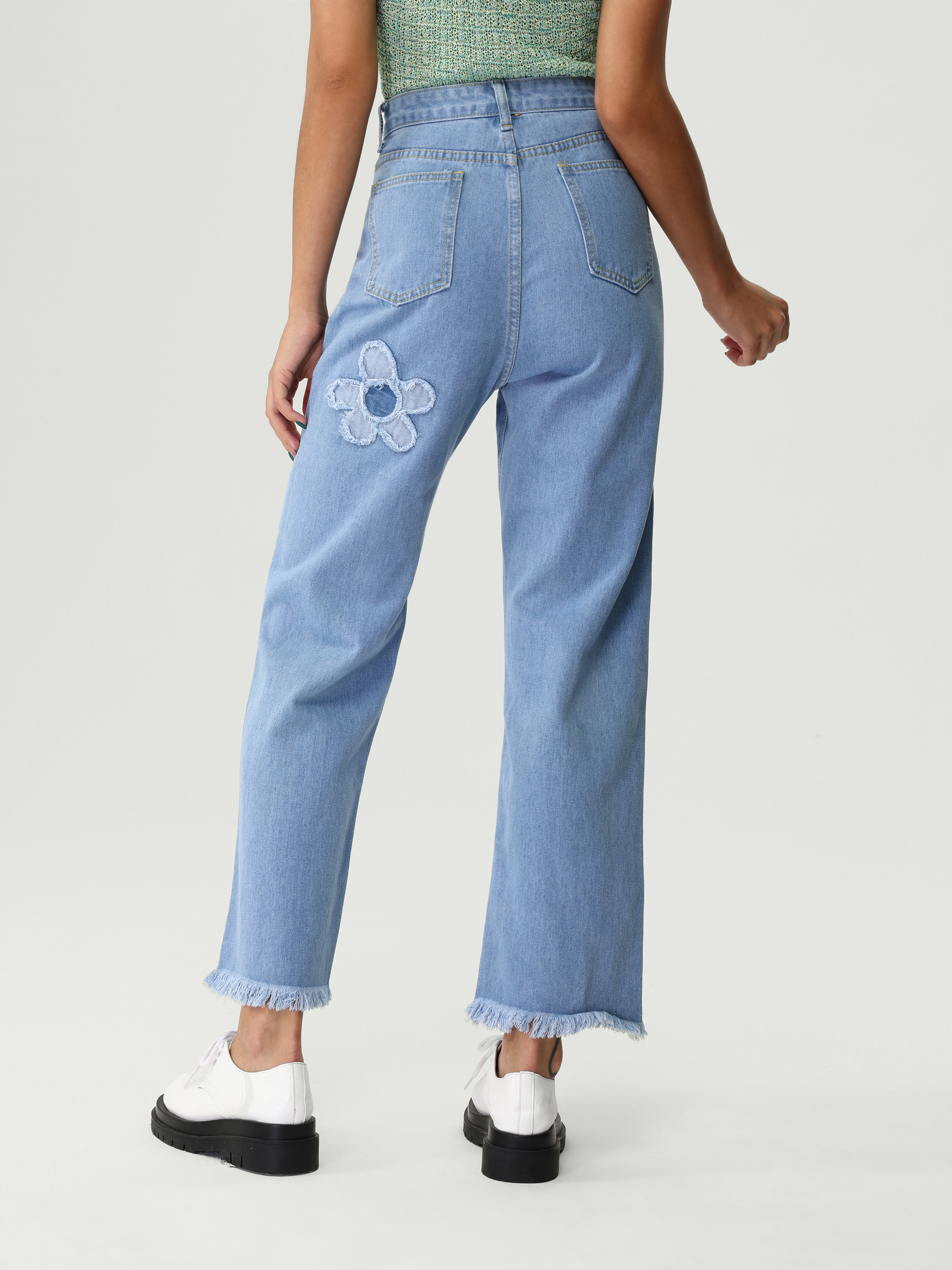 Flower shop patch jeans