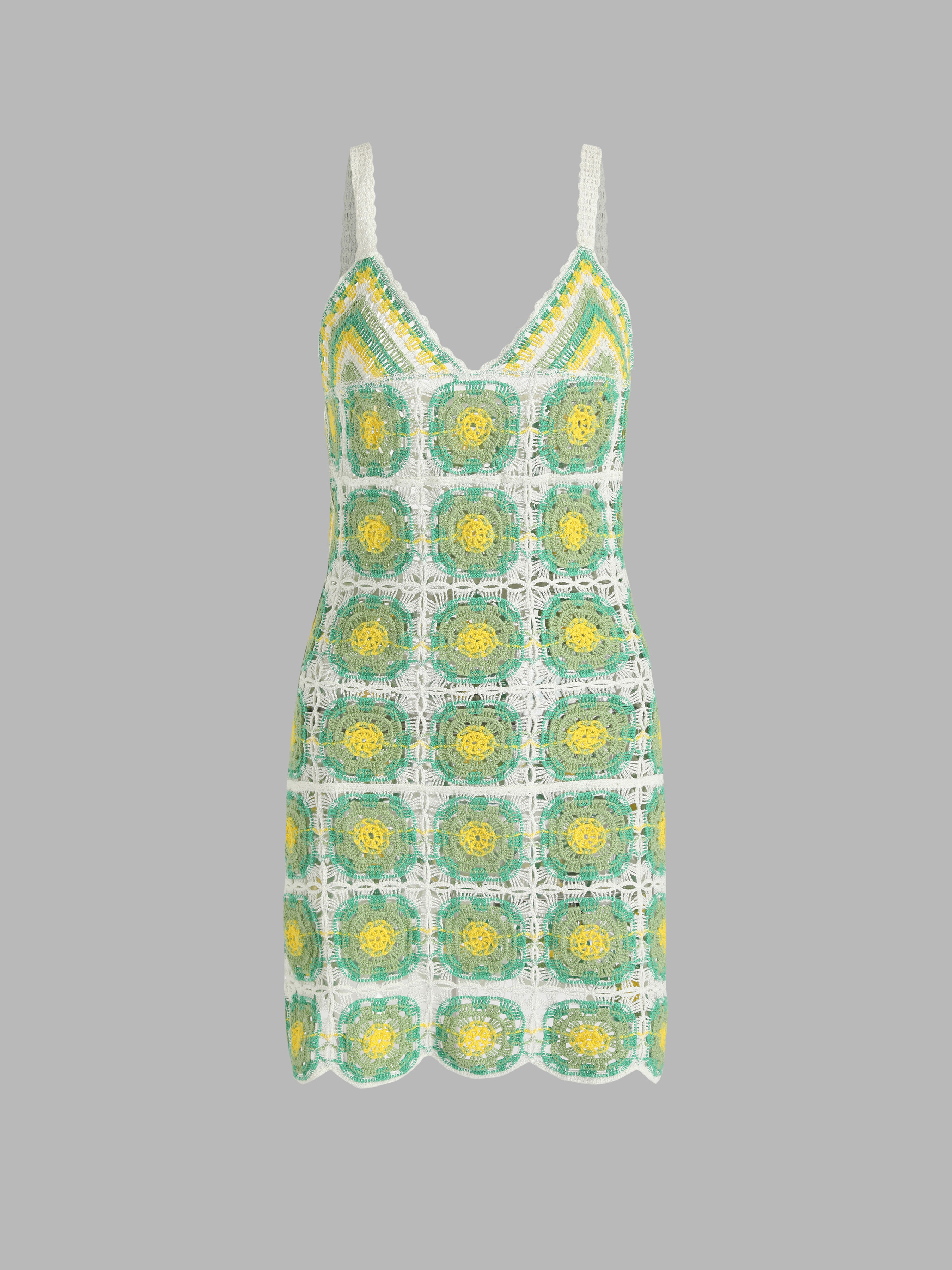送料・関税込★INSTANTFUNK★22SS V-neck crocheted mini dress Crochet Mini V-Neck Dress | Nuuly
