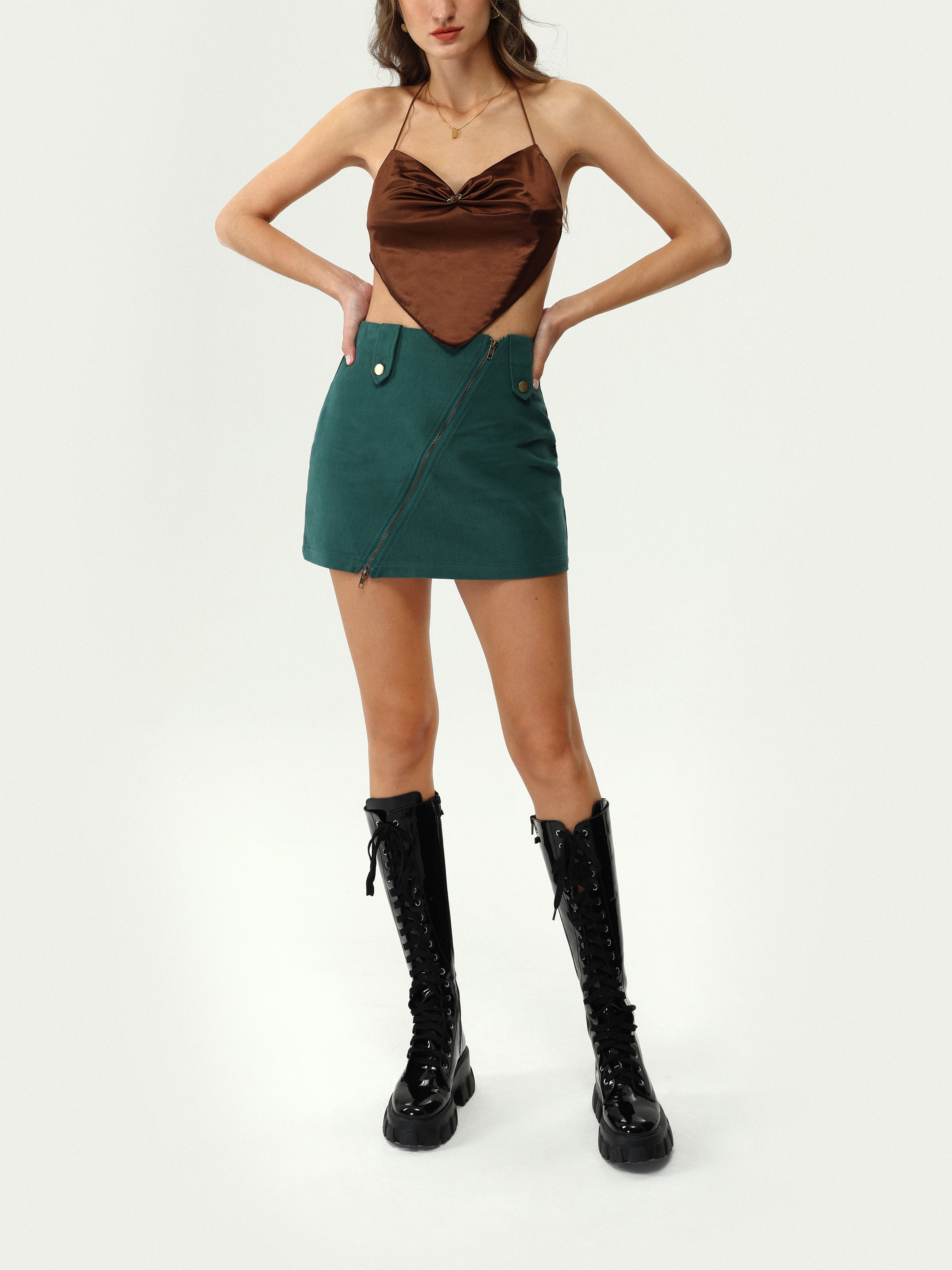【MUCENT】STYQE ZIPPER POINT MINI SKIRT★25SS★ MUSINSA | MUCENT Stick zipper point mini skirt