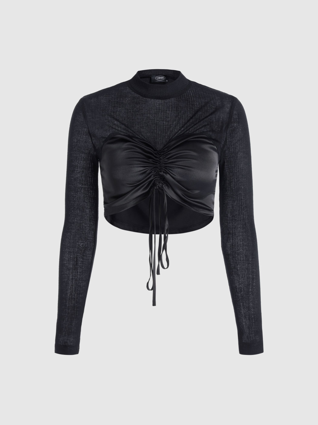 Bow Ruched Corset Crop Top