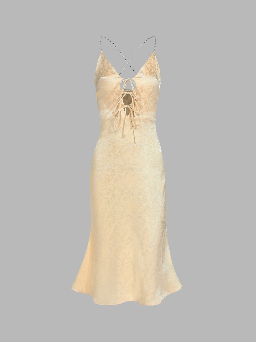 Meerjungfrau-Midikleid aus Satin mit Schnürung