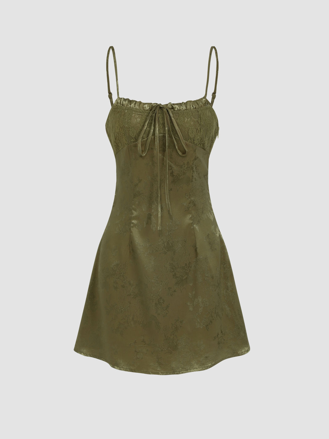 Blumenjacquard-Spitzen-Korsett-Minikleid