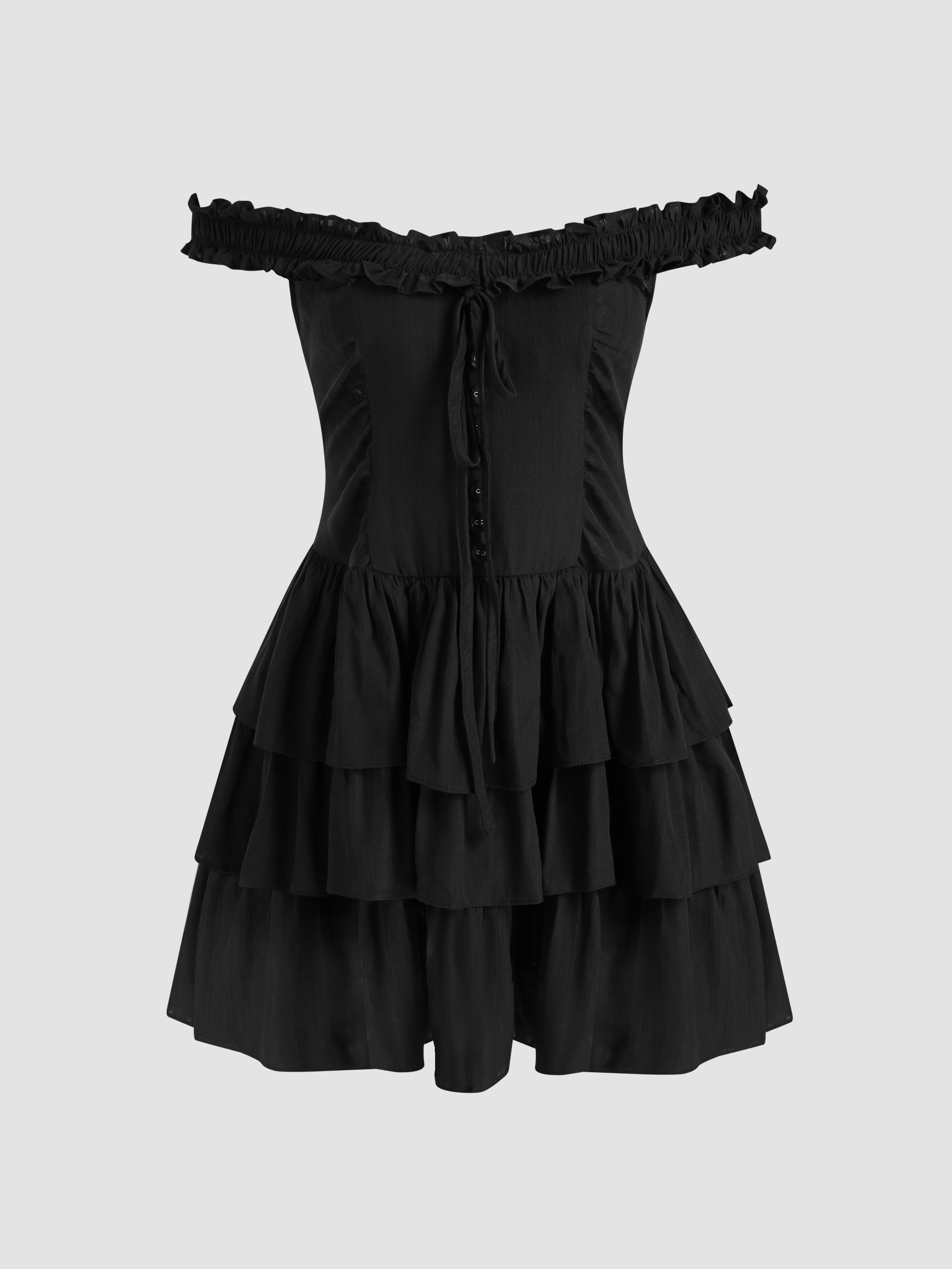 solid-ruffle-layered-corset-dress-cider