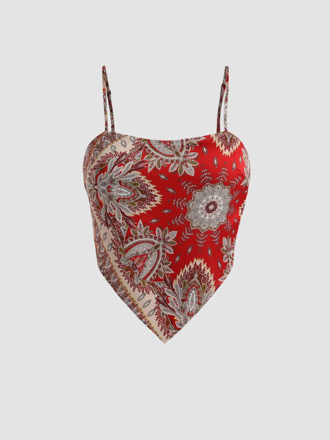Boho Paisley Bowknot Crop Tank Top