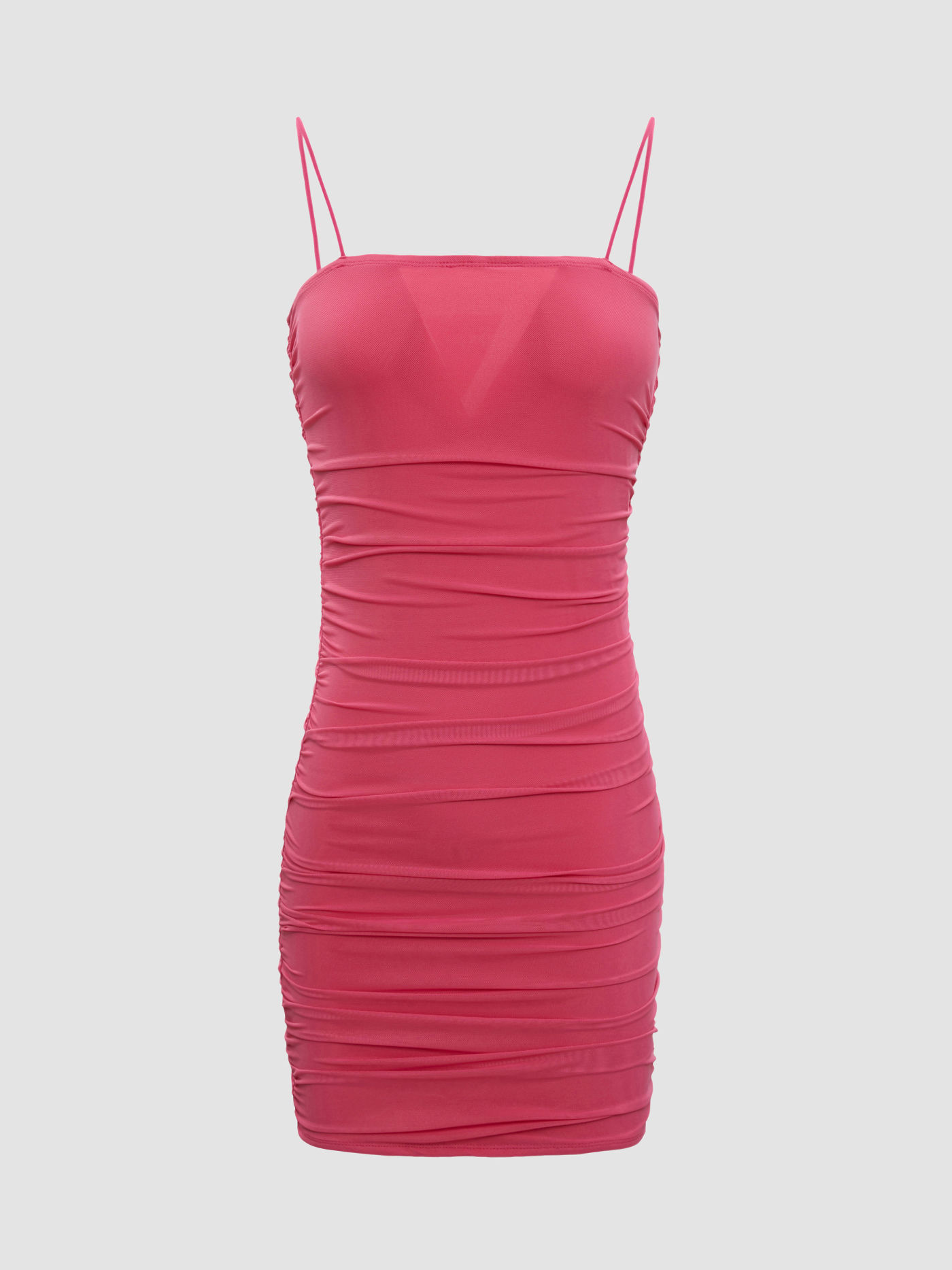 Hot Pink Mesh Mini Dress