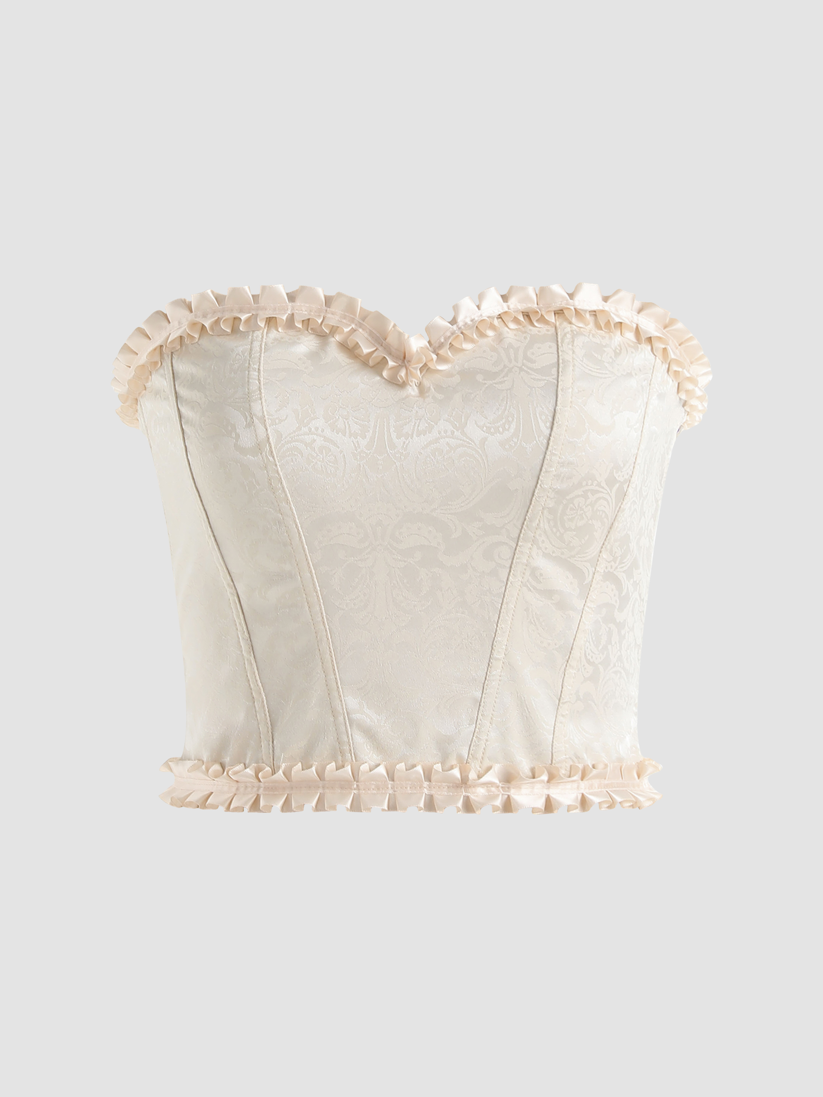 Floral Satin Lace Up Corset Tank Top Cider