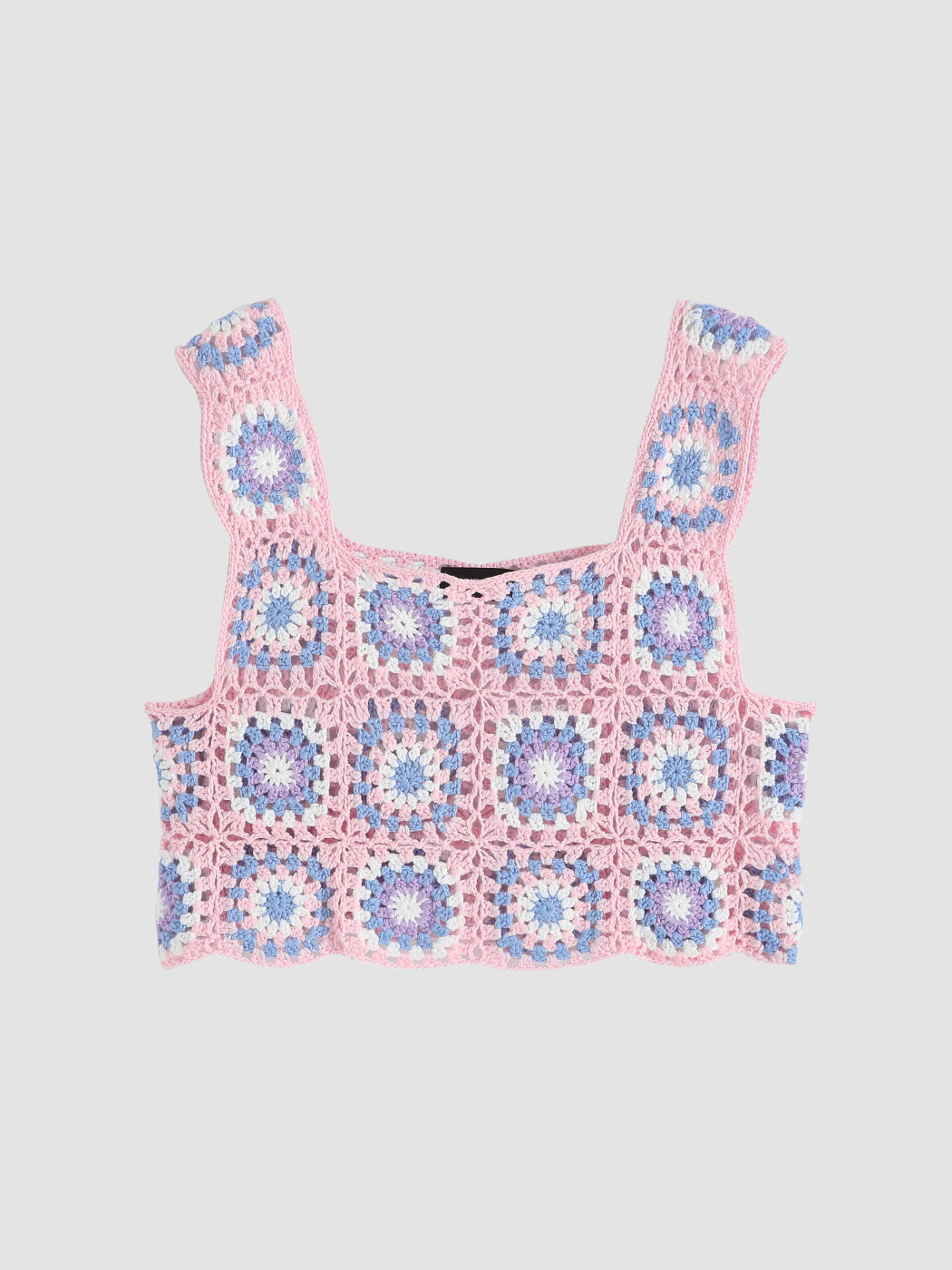 Floral Crochet Knit Vest Curve & Plus - Cider
