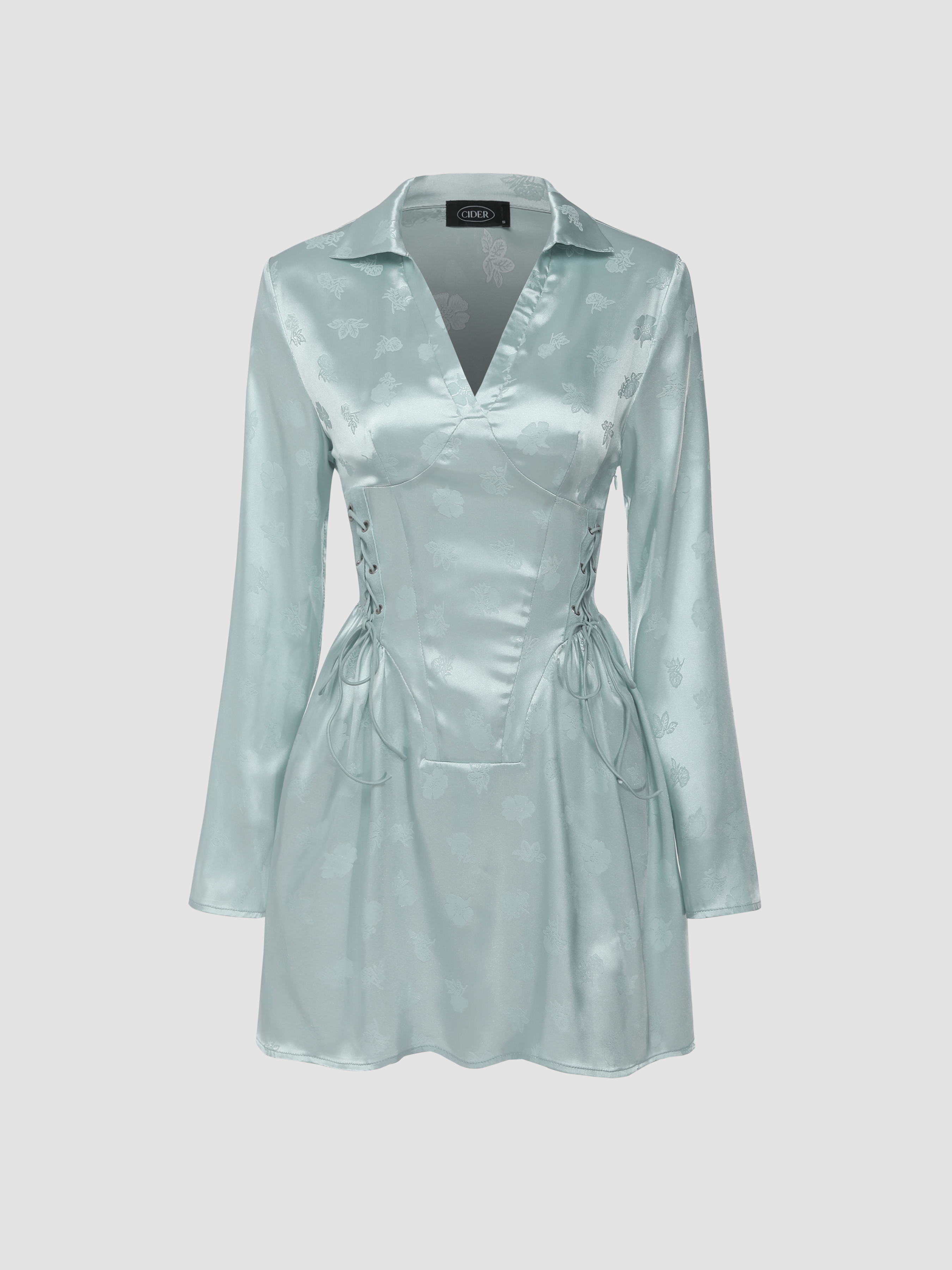 isla mini dress light mint green Green Isla Eyelet Lace Ruffle Mini Dress