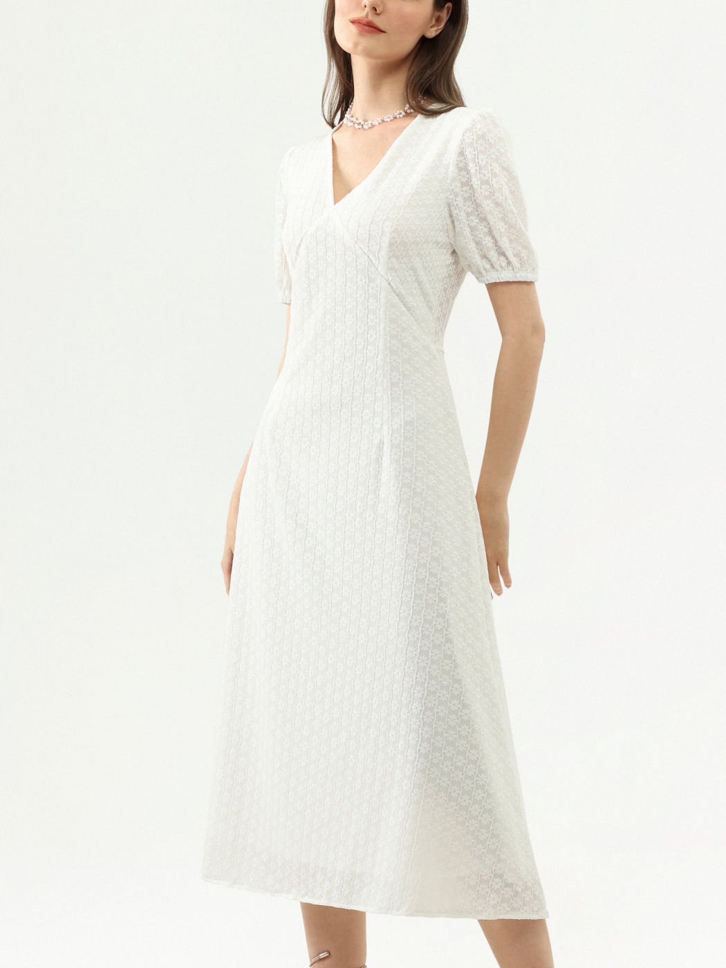  Vestido Maxi de Encaje Floral