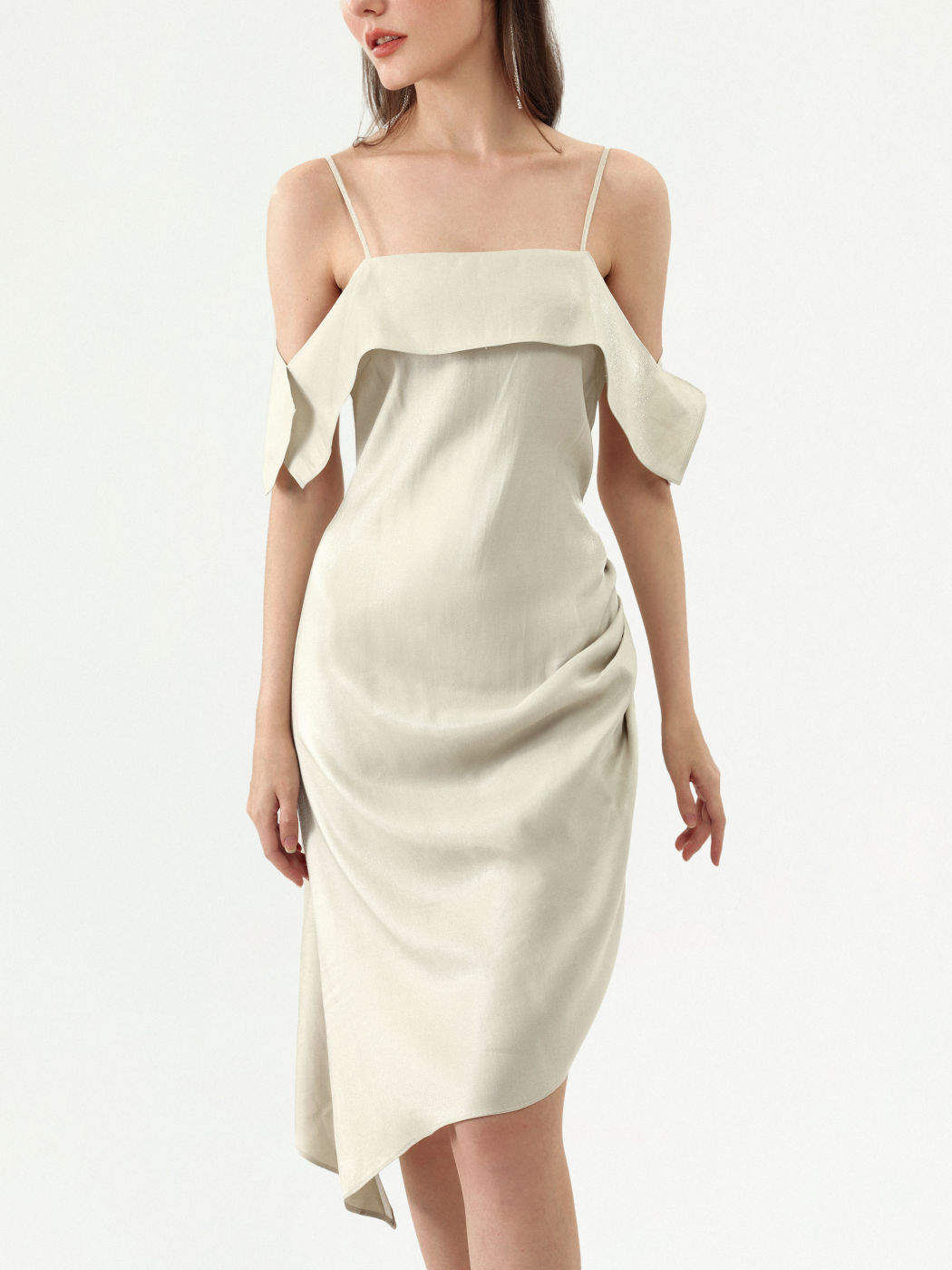 Solid Off-shoulder Midi Dress