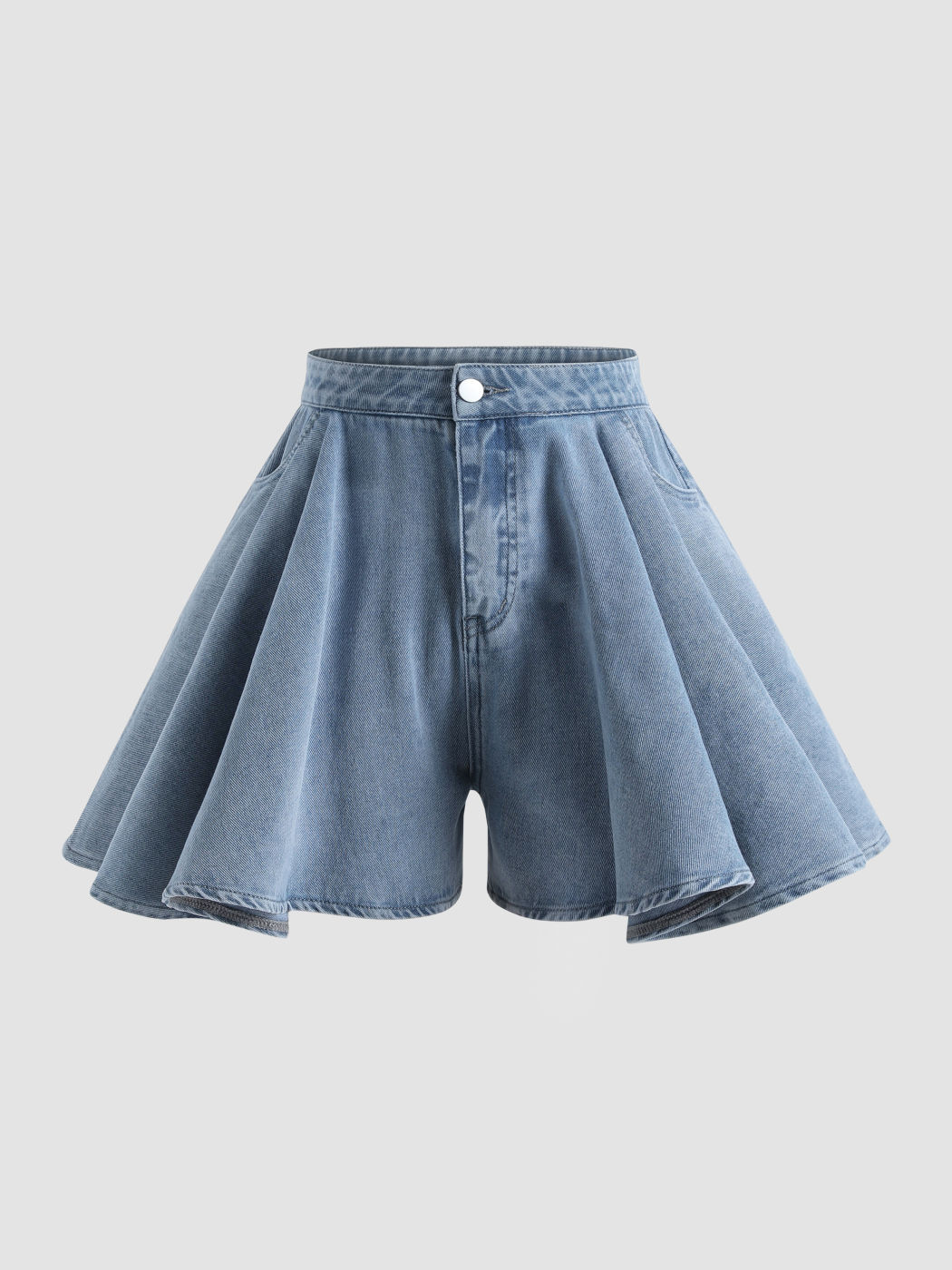  Rüschen Saum Jeans-Shorts