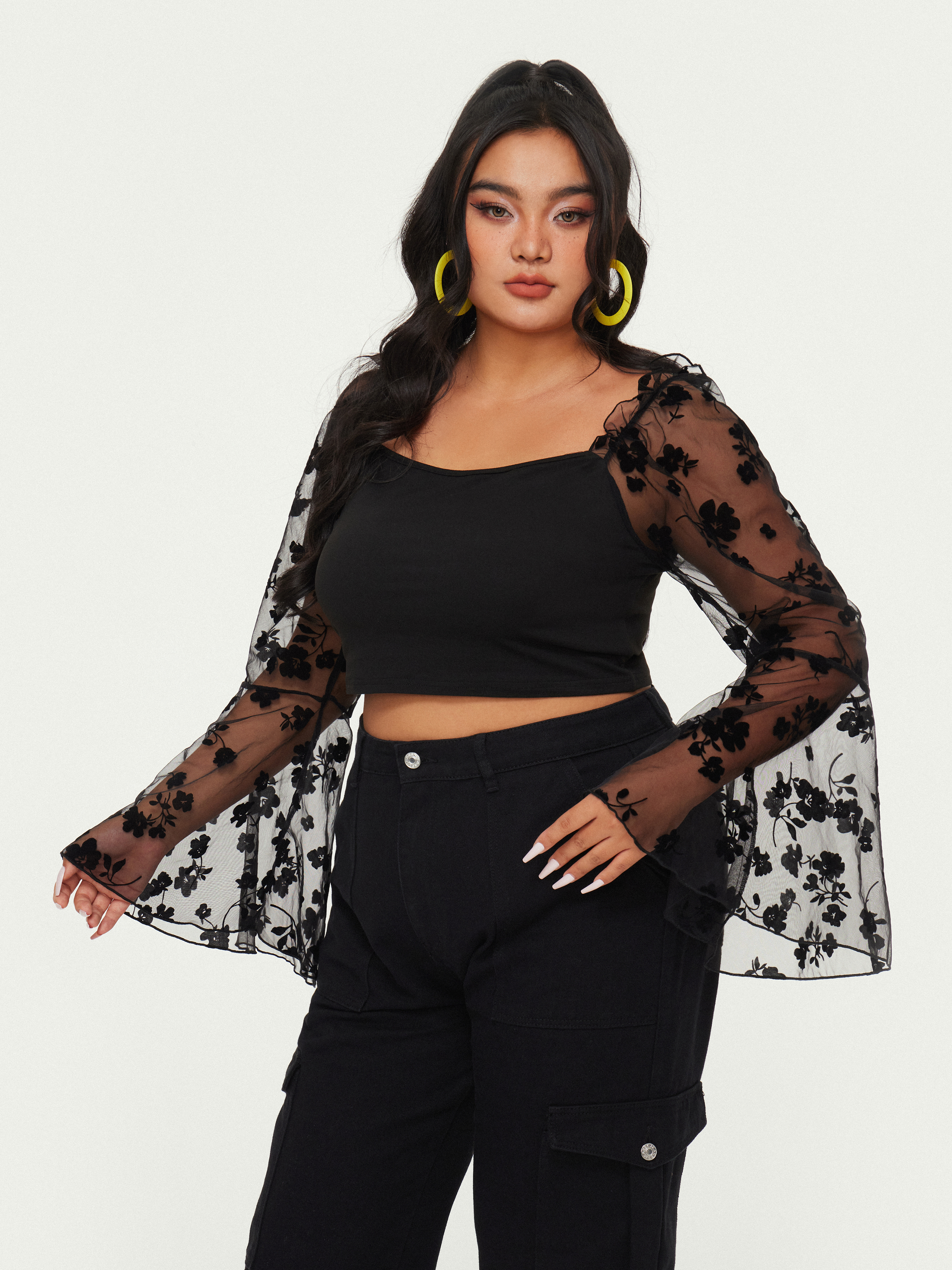 Curve & Plus Dream Girl Lace Sleeves Top