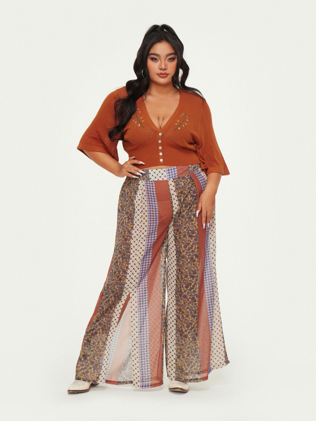Pantalones con estampado bohemio de Curvy