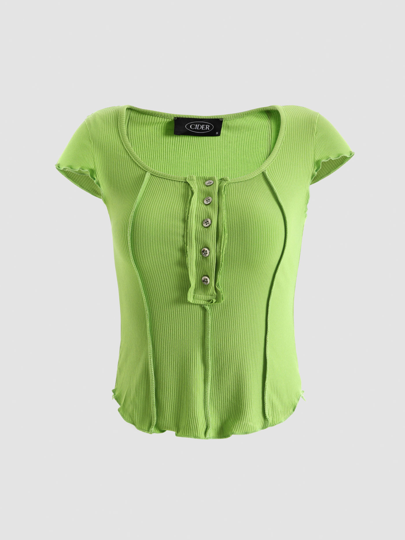 Solid Stitching Button Up Shirt