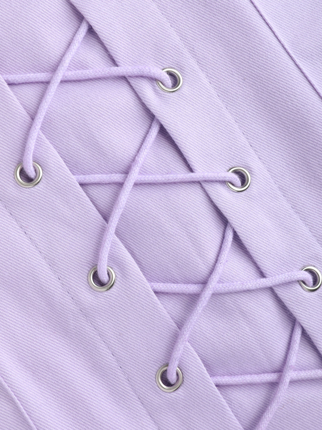 Falda Mini Morada con Cordones Curvy