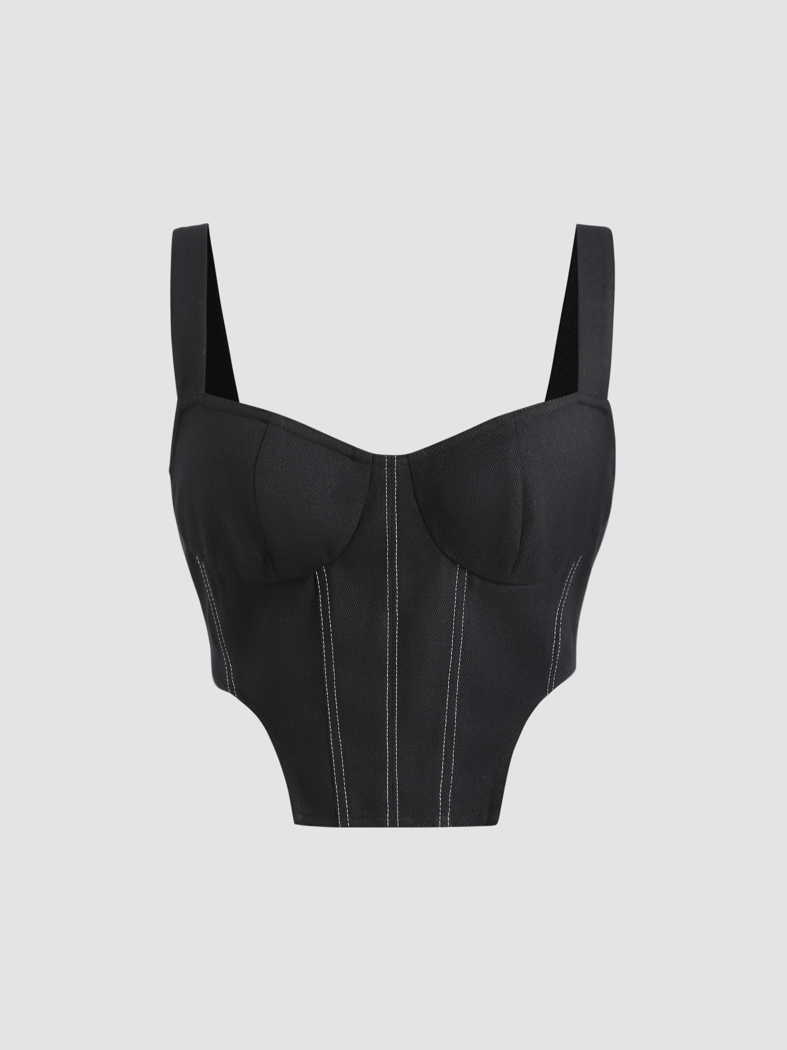 Solid Corset Tank Top Cider