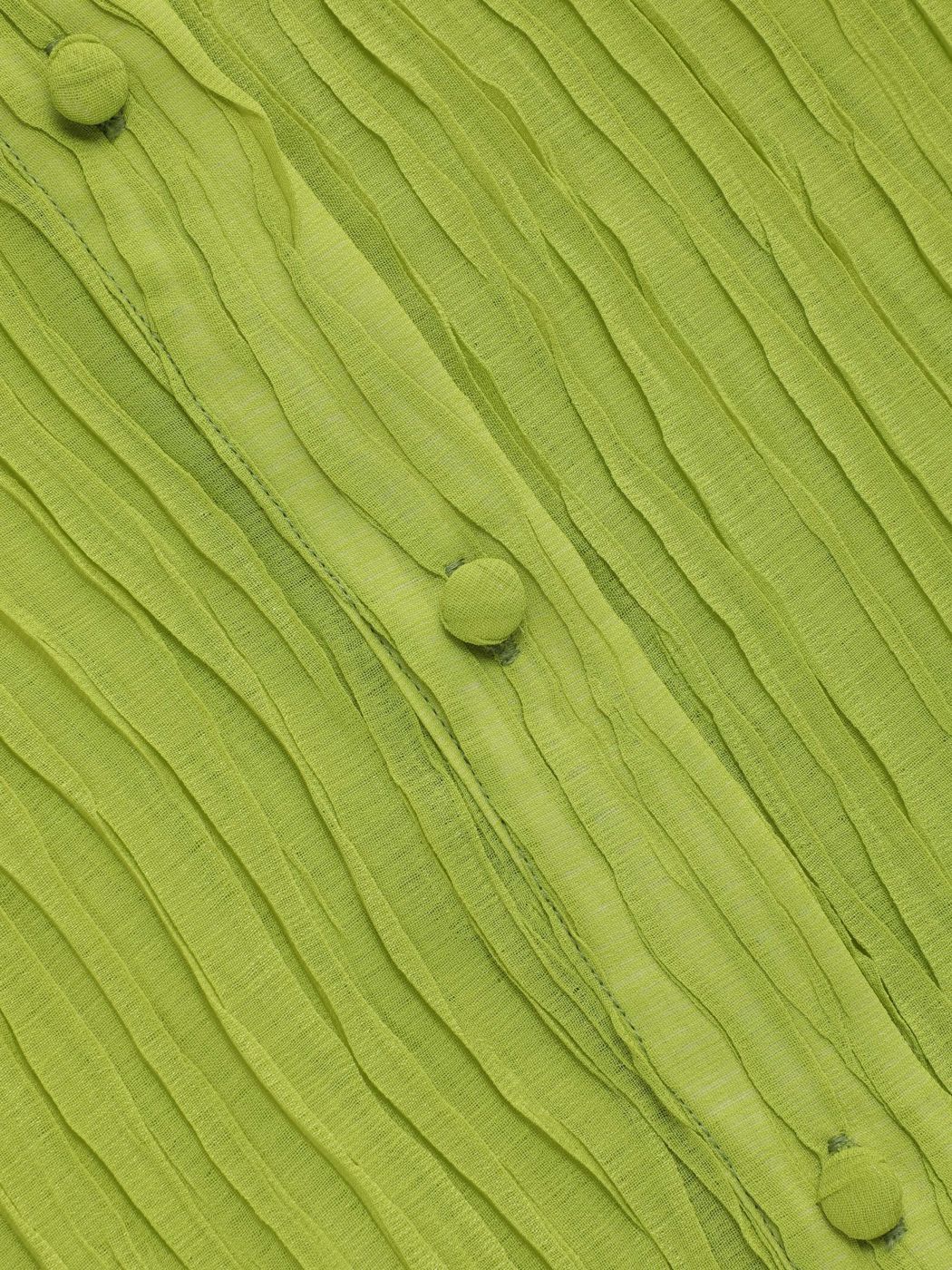 Crop-Hemd mit fester Textur und Knöpfen